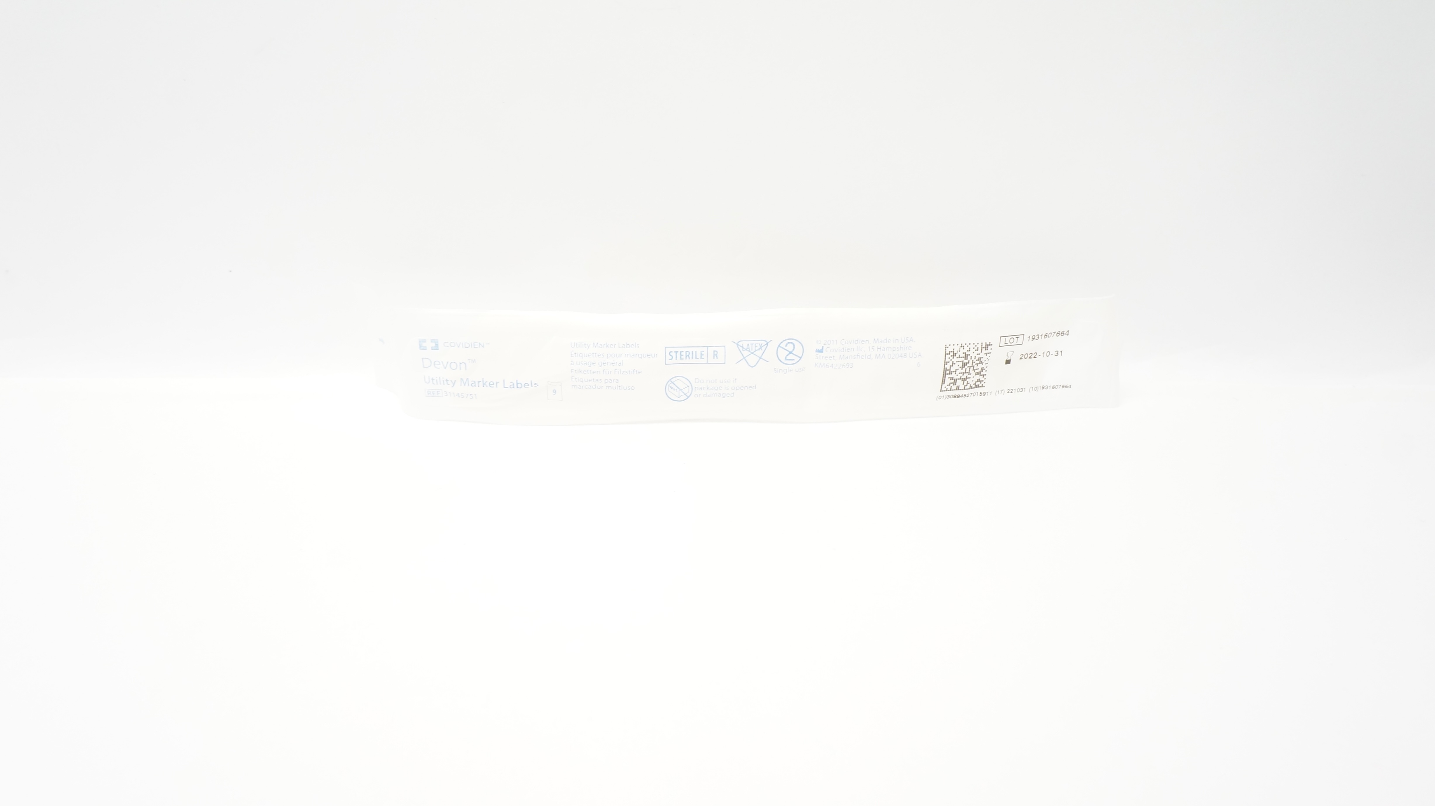 Covidien 31145751 Utility Marker Labels (x)- Pack of 9