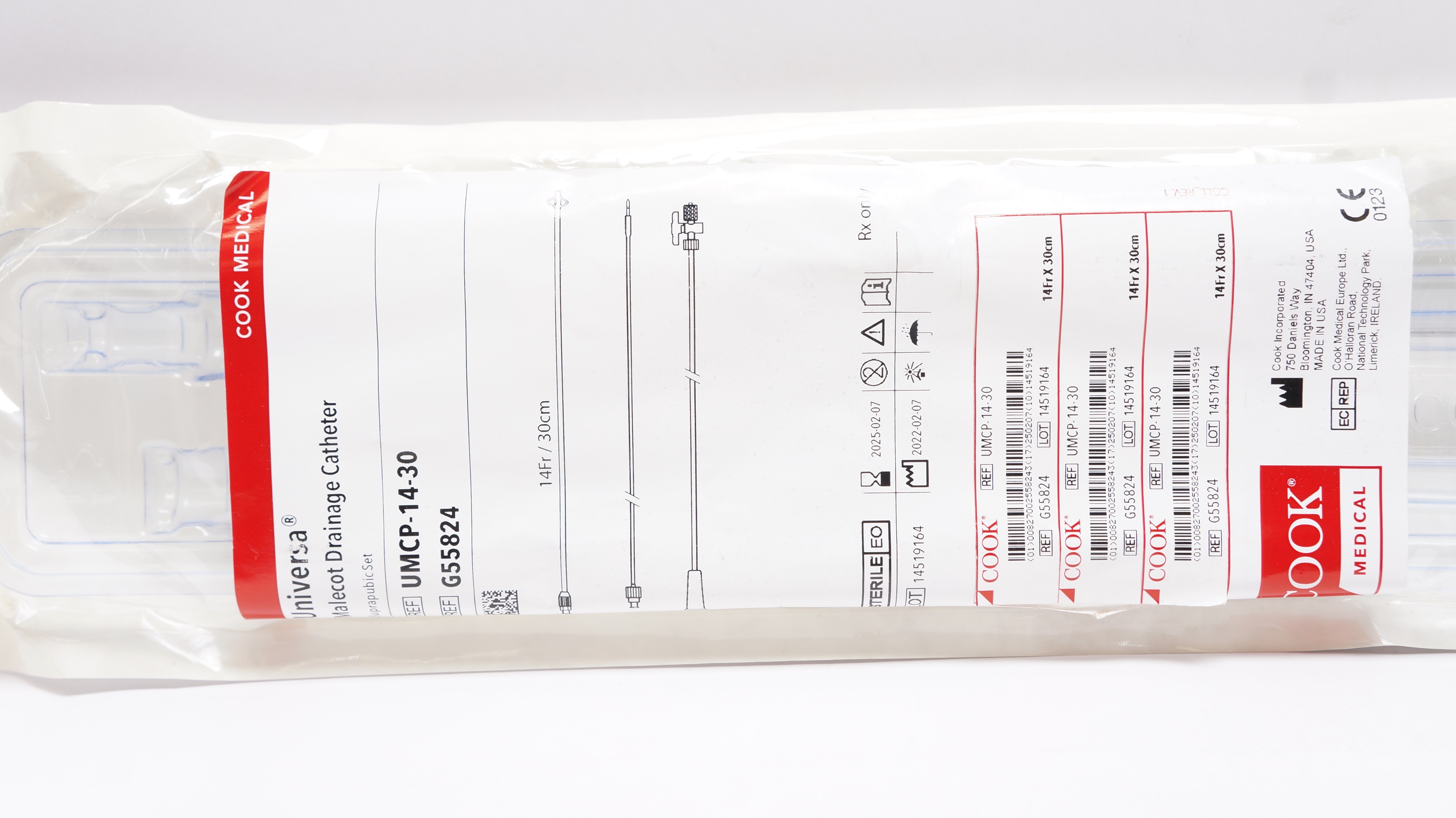 Cook G55824 Universa Malecot Drainage Cath. Suprapubic Set 14Fr x 30cm