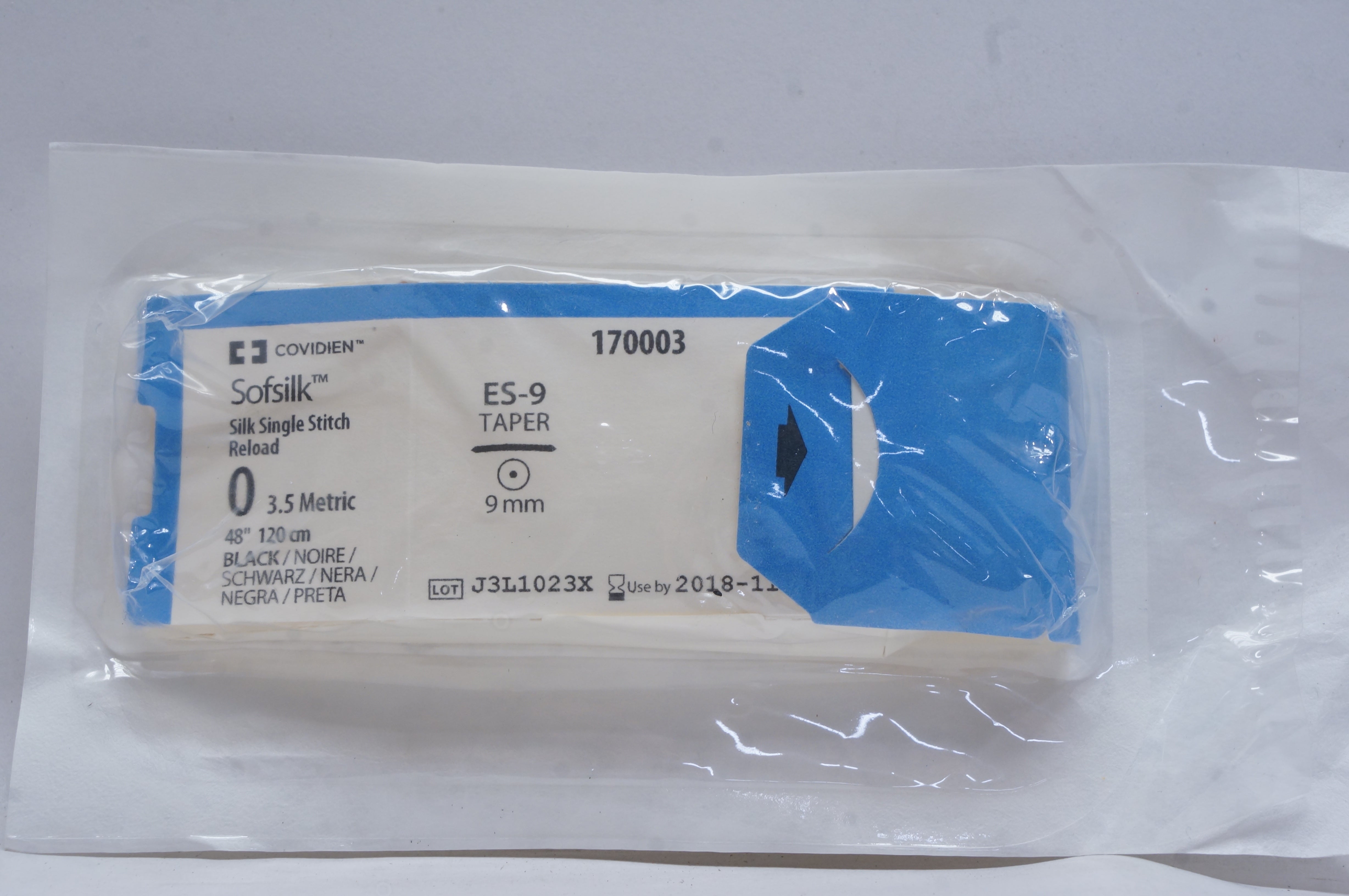 Covidien 170003 0 Sofsilk, ES-9, 9mm Taper, 48inch (x)