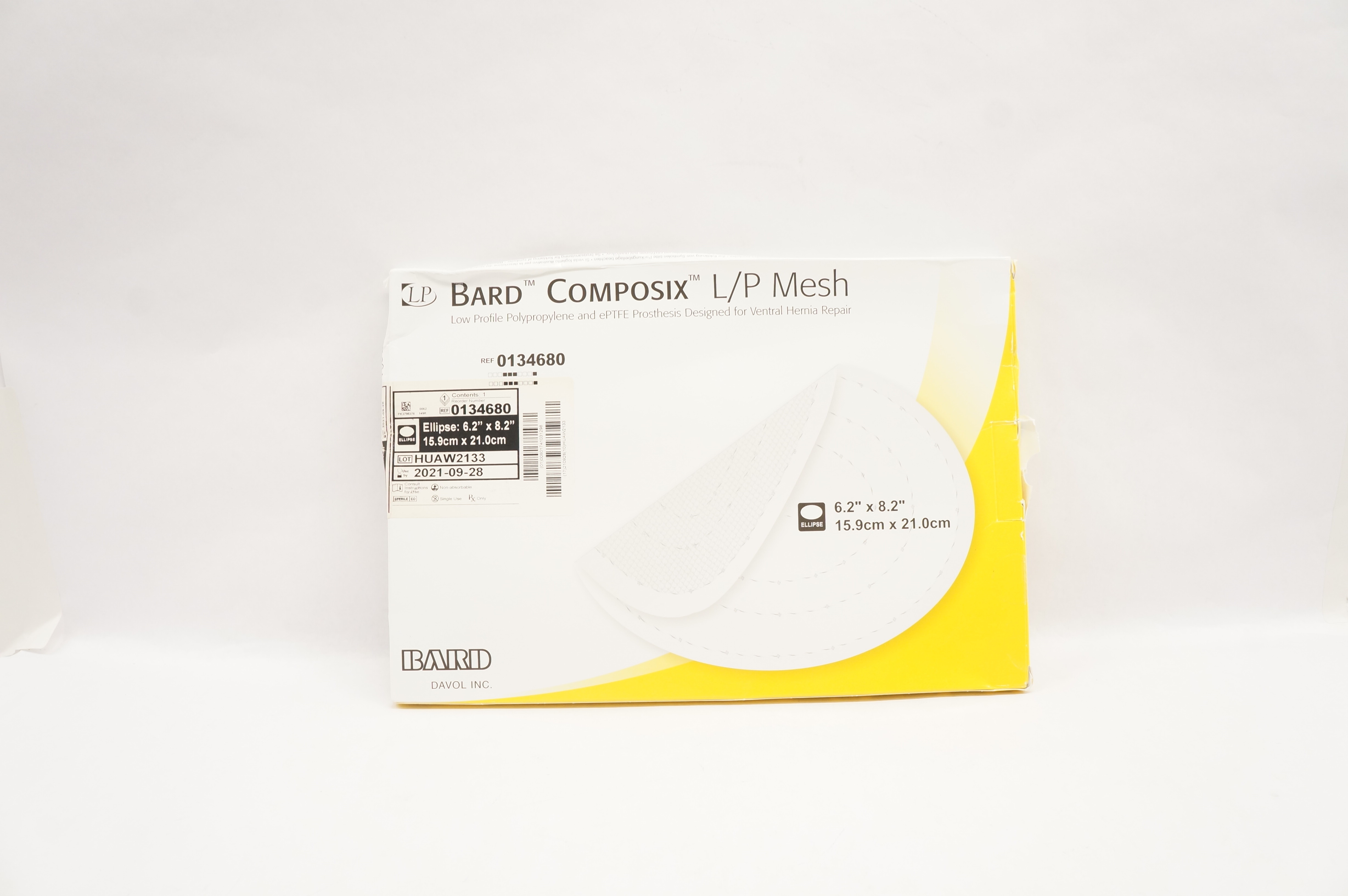Bard 0134680 Composix L/P Mesh Prosthesis for Hernia Repair 6.2 x 8.2 inch (x)