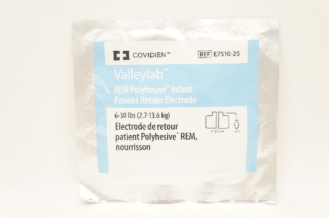 Covidien E7510-25 Valleylab REM Polyhesive Infant Return Electrode 6-30 lbs. (x)