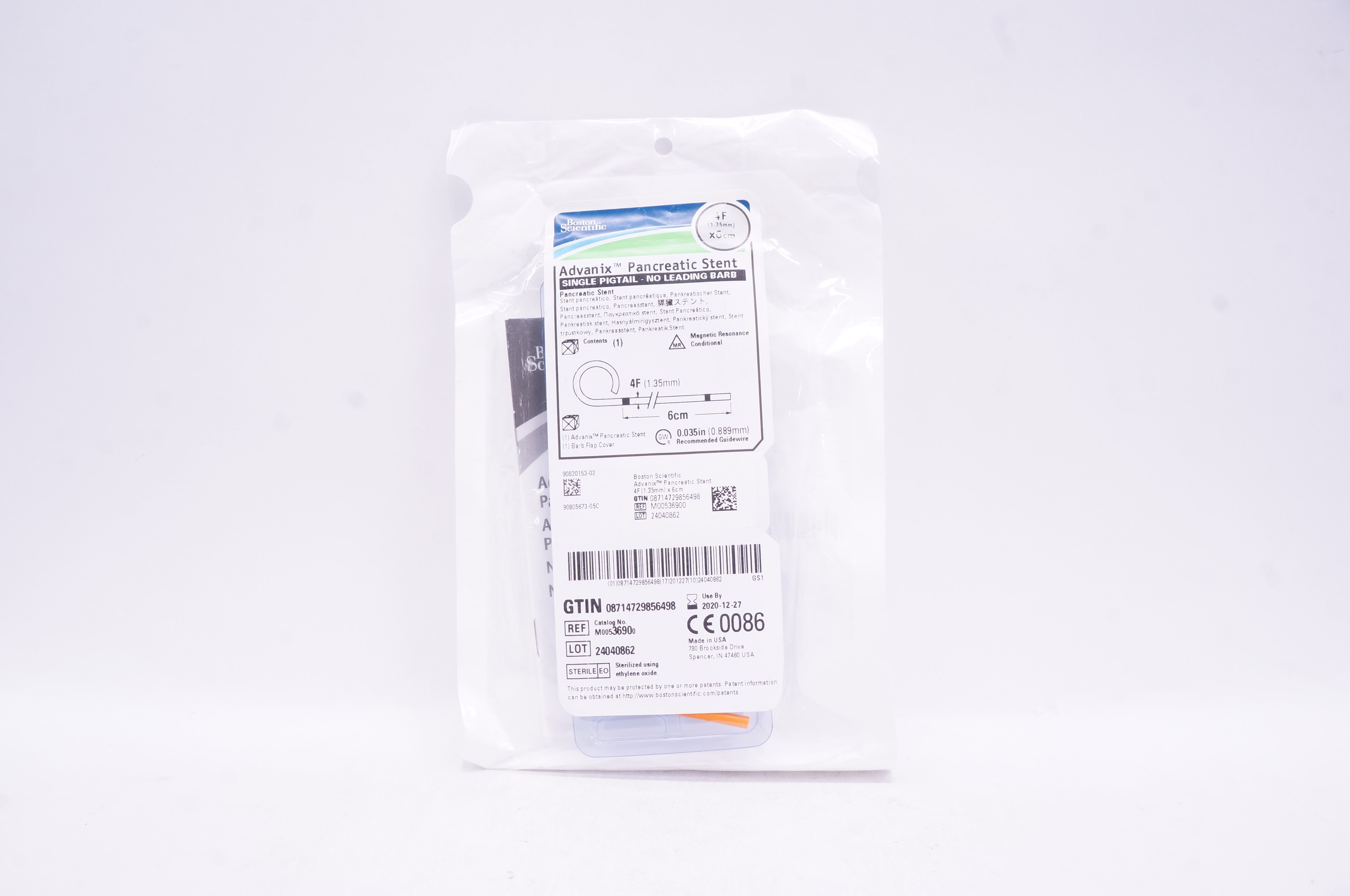 Boston Scientific 3690 Advanix Pancreatic Stent 4F x 6cm (x)