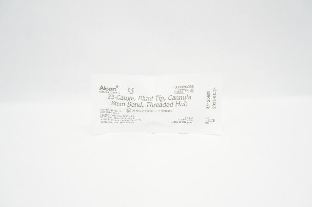 Alcon 0000280085 Novartis Cannula 8mm Bend, Blunt Tip, Threaded Hub, 25Ga