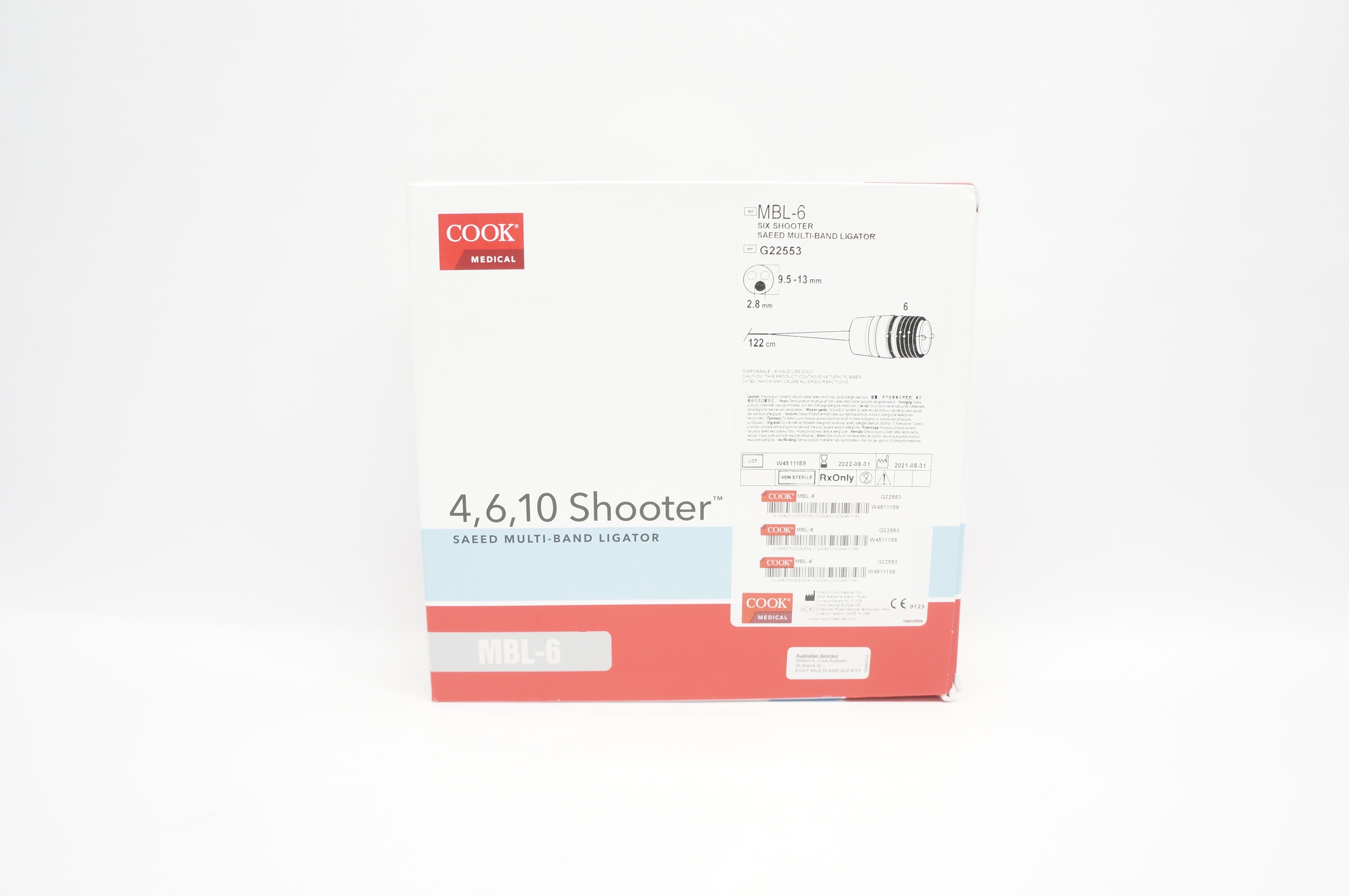 Cook Medical G22553 Six Shooter Saeed Multi-Band Ligator 9.5-13mm x 122cm (x)