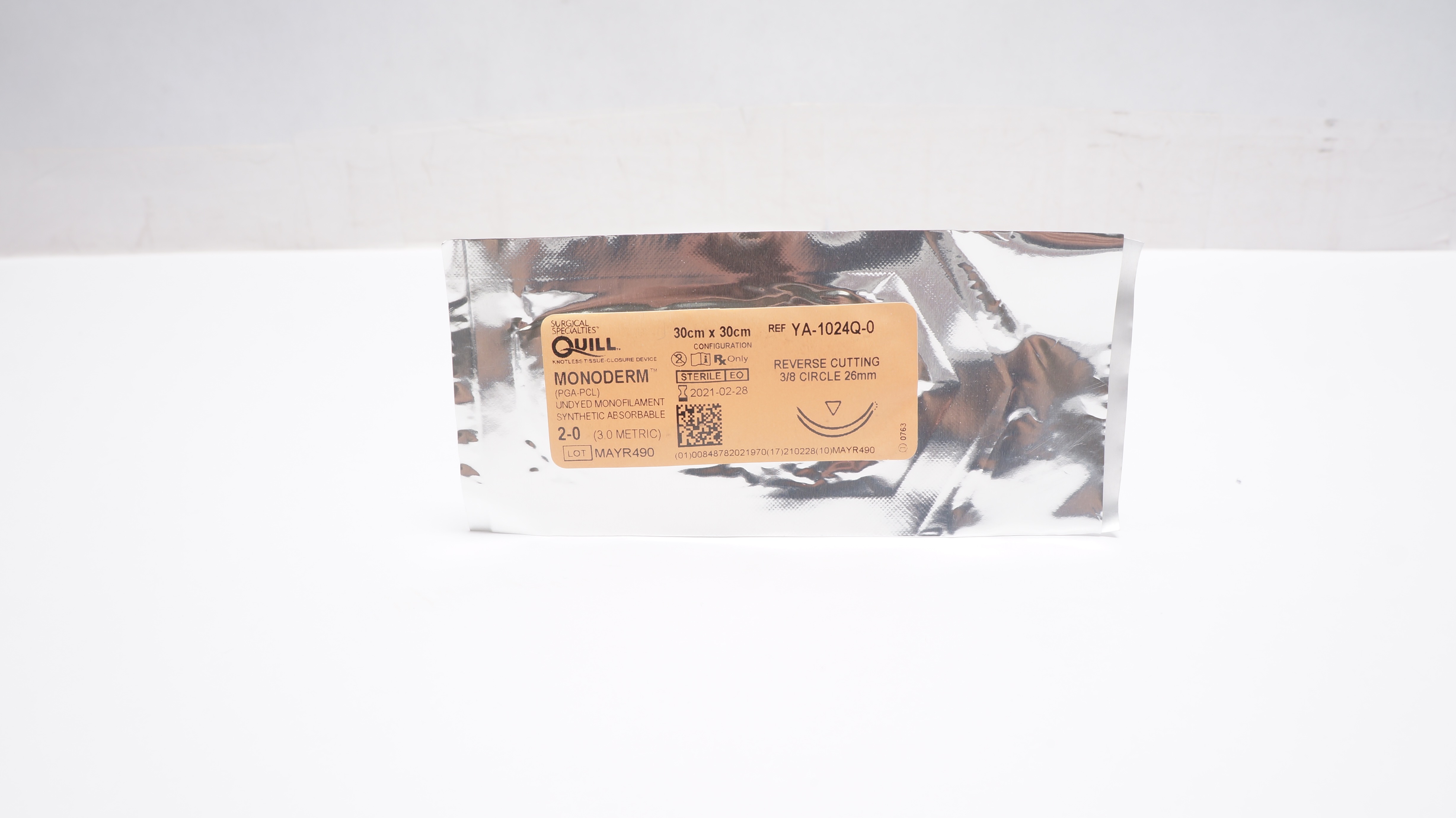 Surgical Specialties YA-1024Q-0 2-0 Quill 3/8c 26mm Reverse Cutting (x)