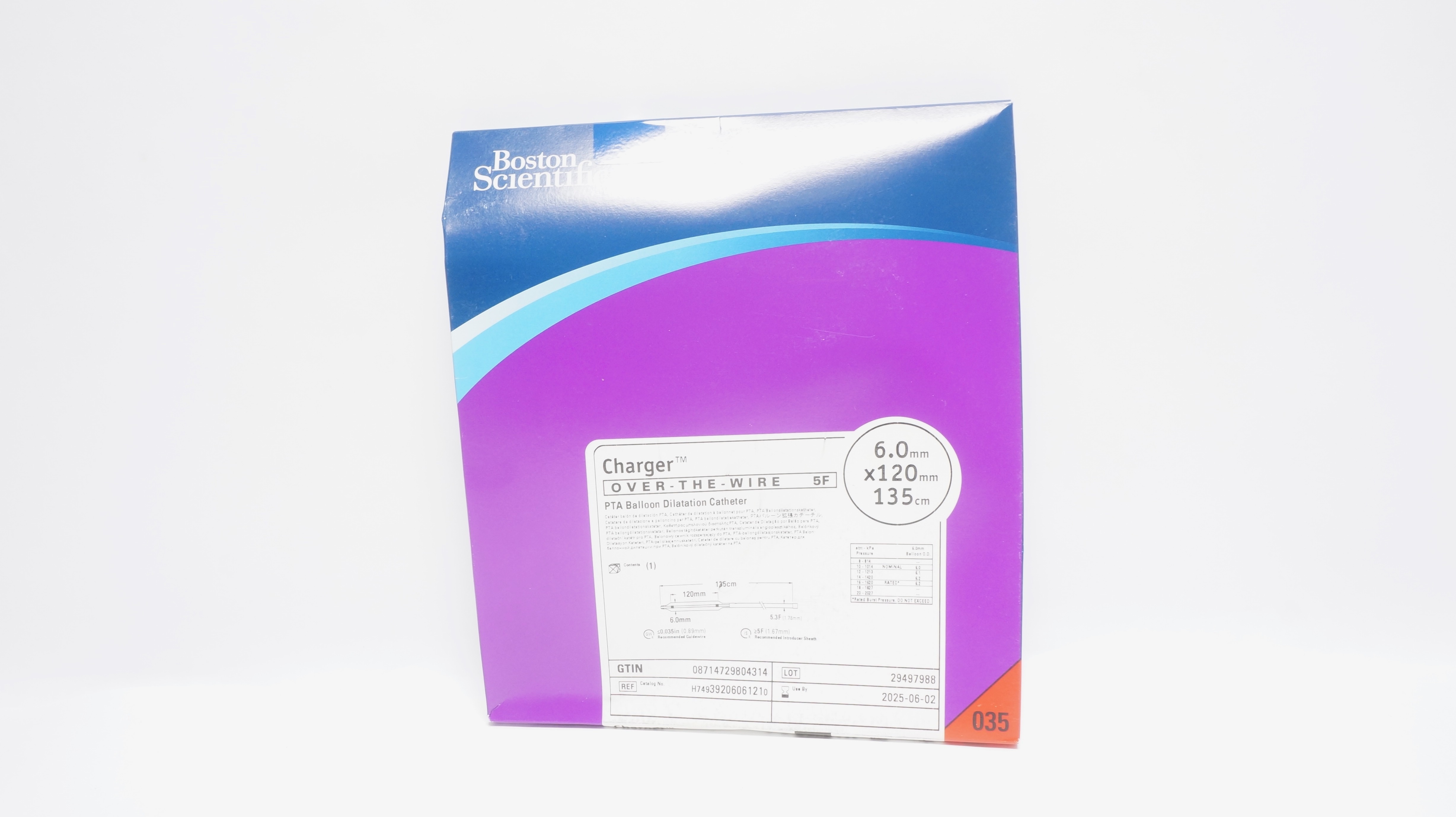 Boston Scientific 3920606121 Charger OverTheWire 5F,PTA Balloon Dilatation Cath.