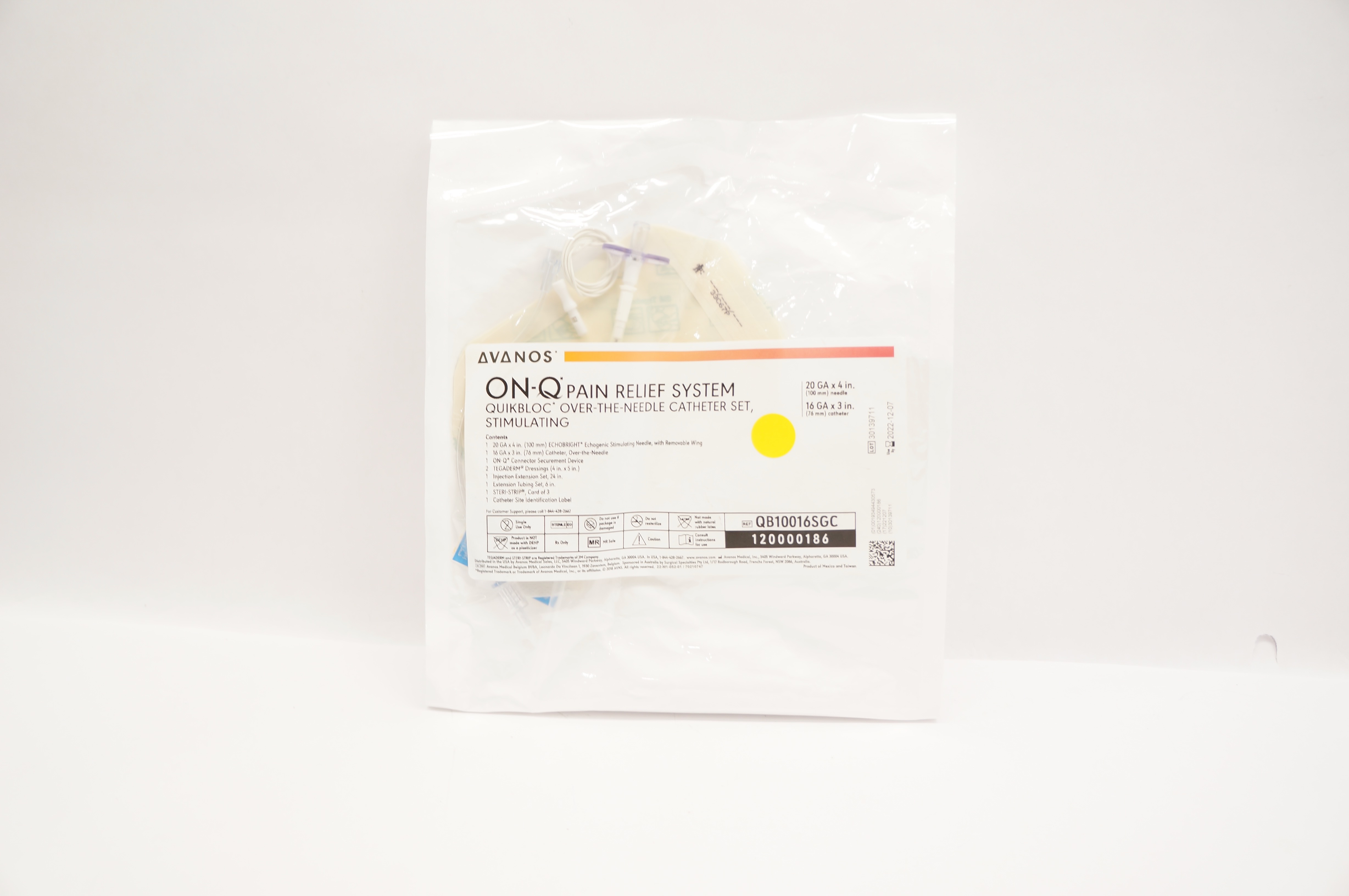Avanos QB10016SGC On-Q Pain Relief System 20GA x 4In (x)