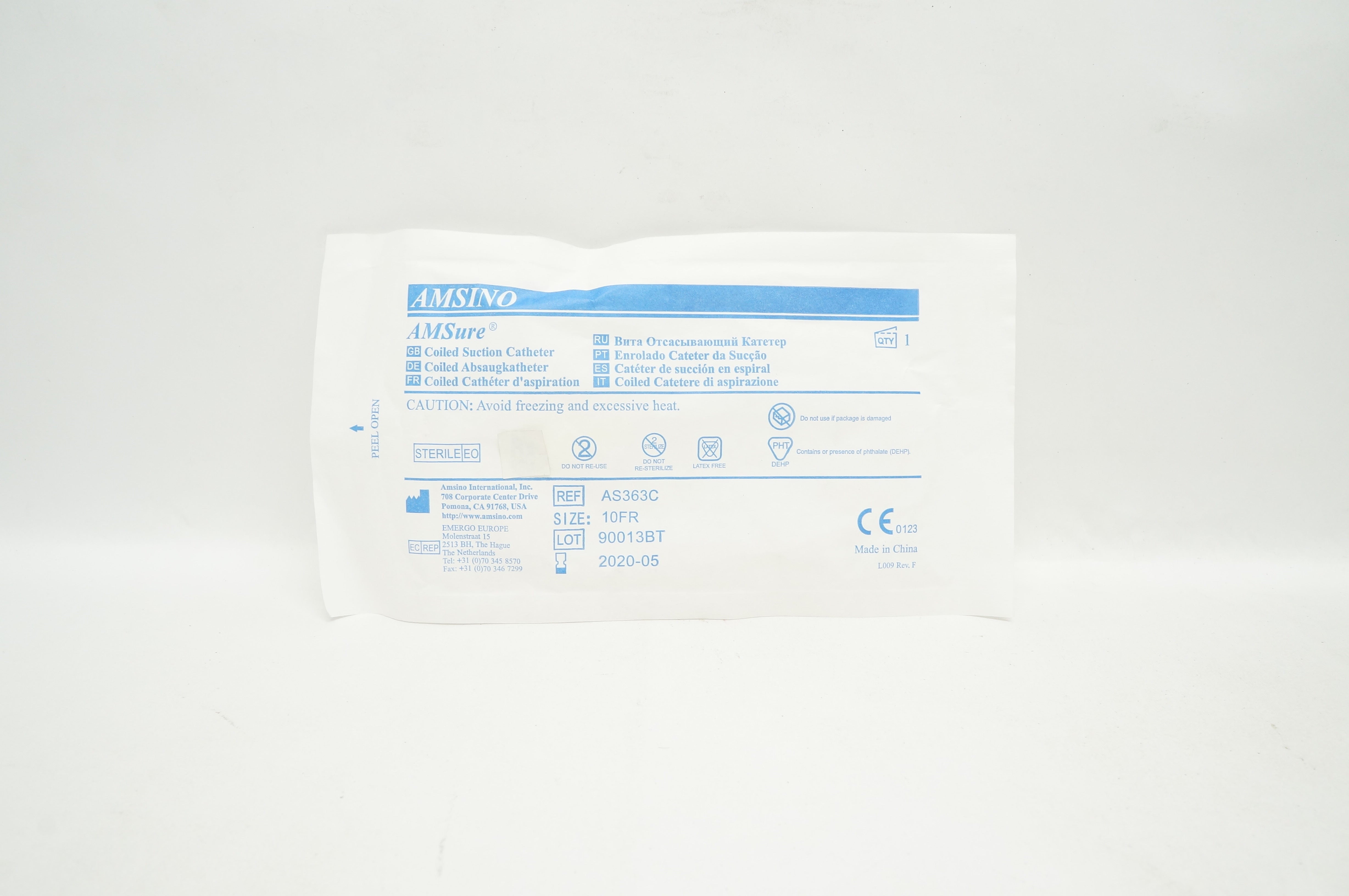 Amsino AS363C AMSure Coiled Suction Cath. 10Fr (x)