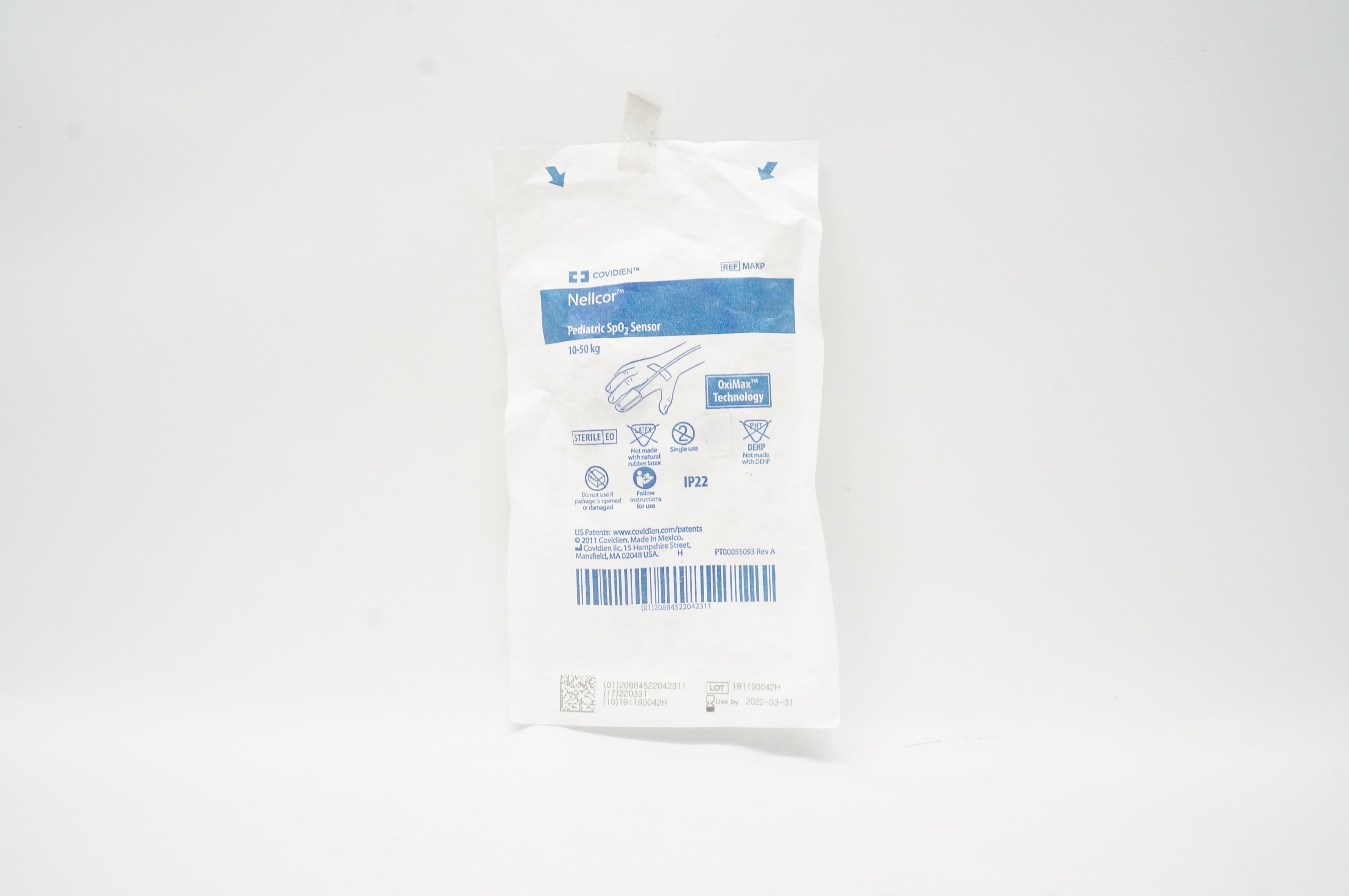 Covidien MAXP Nellcor Pediatric SpO2 Sensor OxiMax Technology 10-50kg (x)