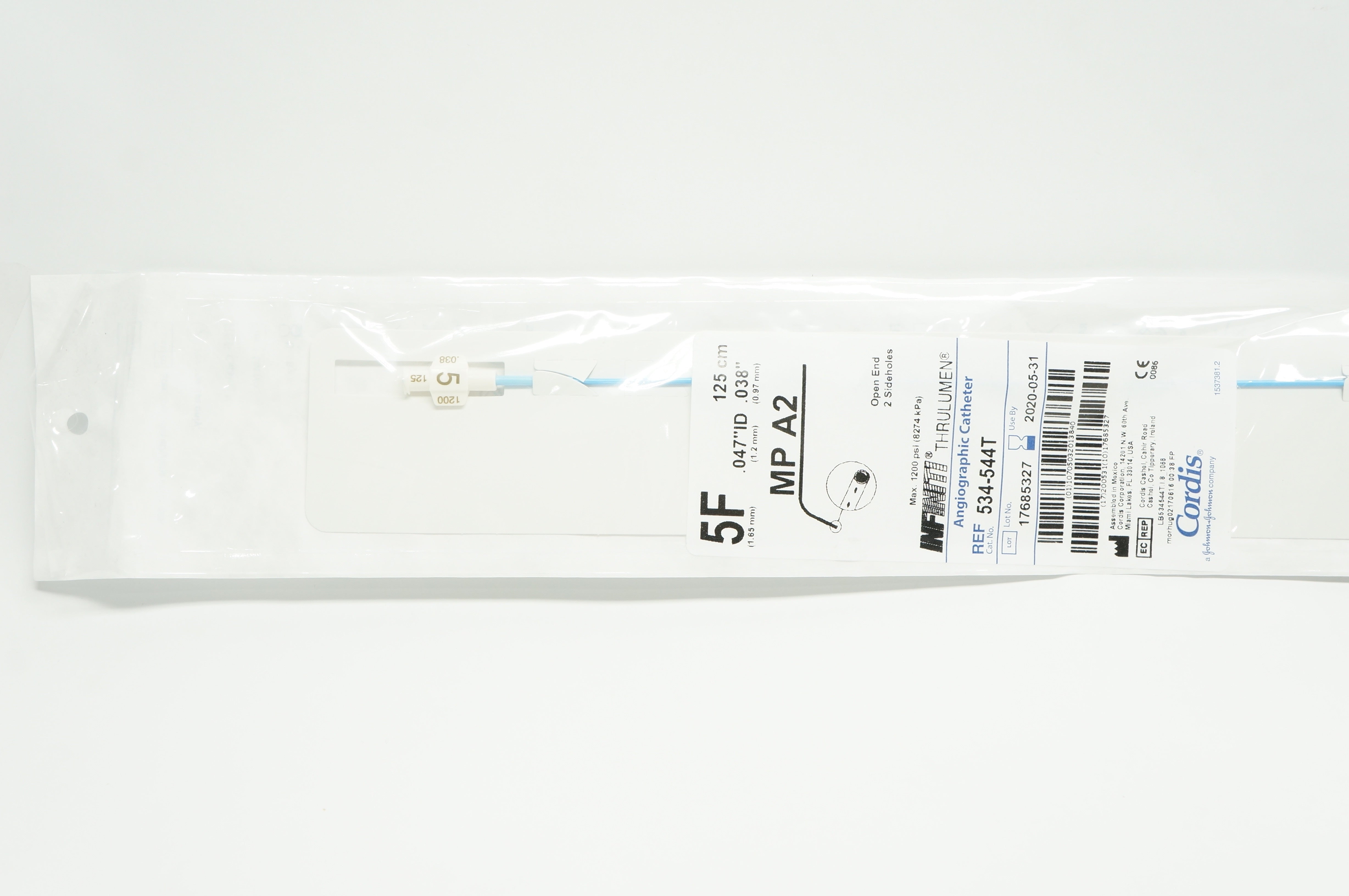 Cordis 534-544T MP A2 Infiniti Angiographic Cath. 5F x .038inch x 125cm (x)