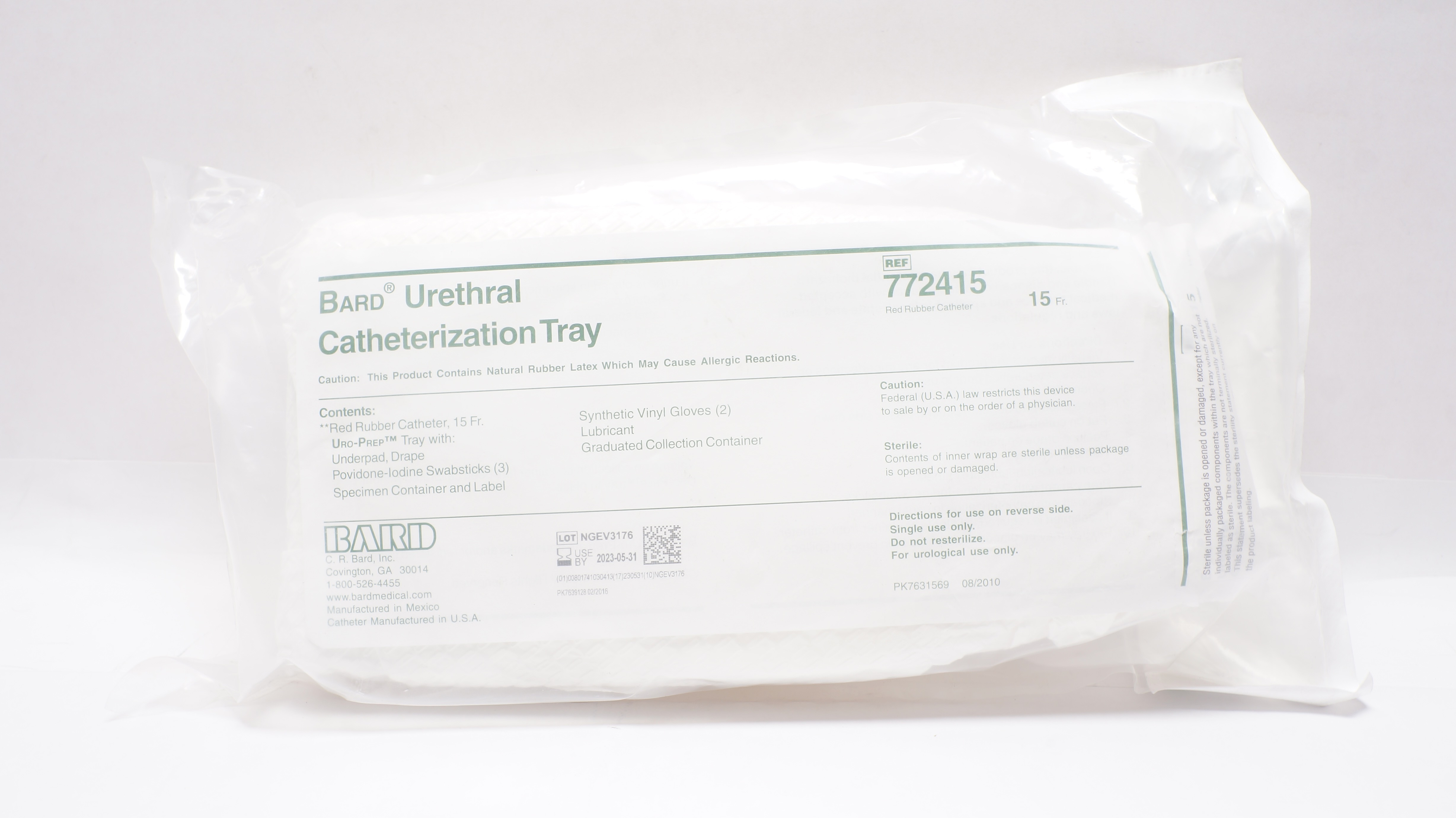 Bard 772415 Urethral Catheterization Tray 15Fr (x)