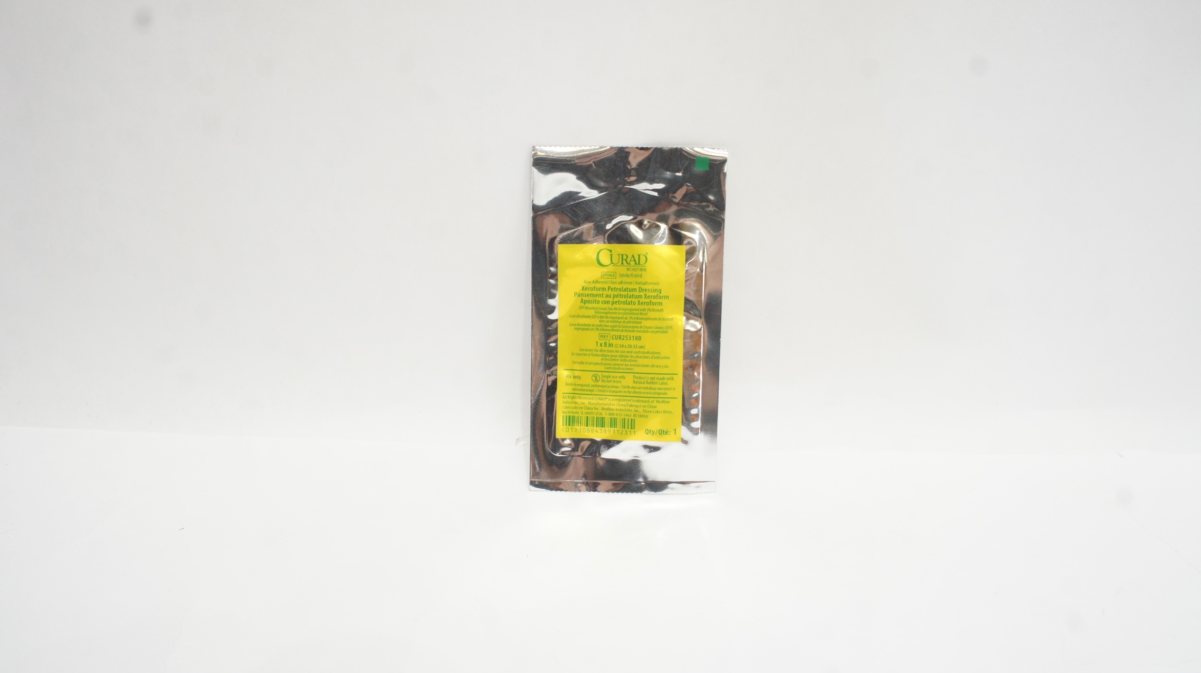 Medline CUR253180W Curad Xeroform Petrolatum Dressing 1inch x 8inch (x)