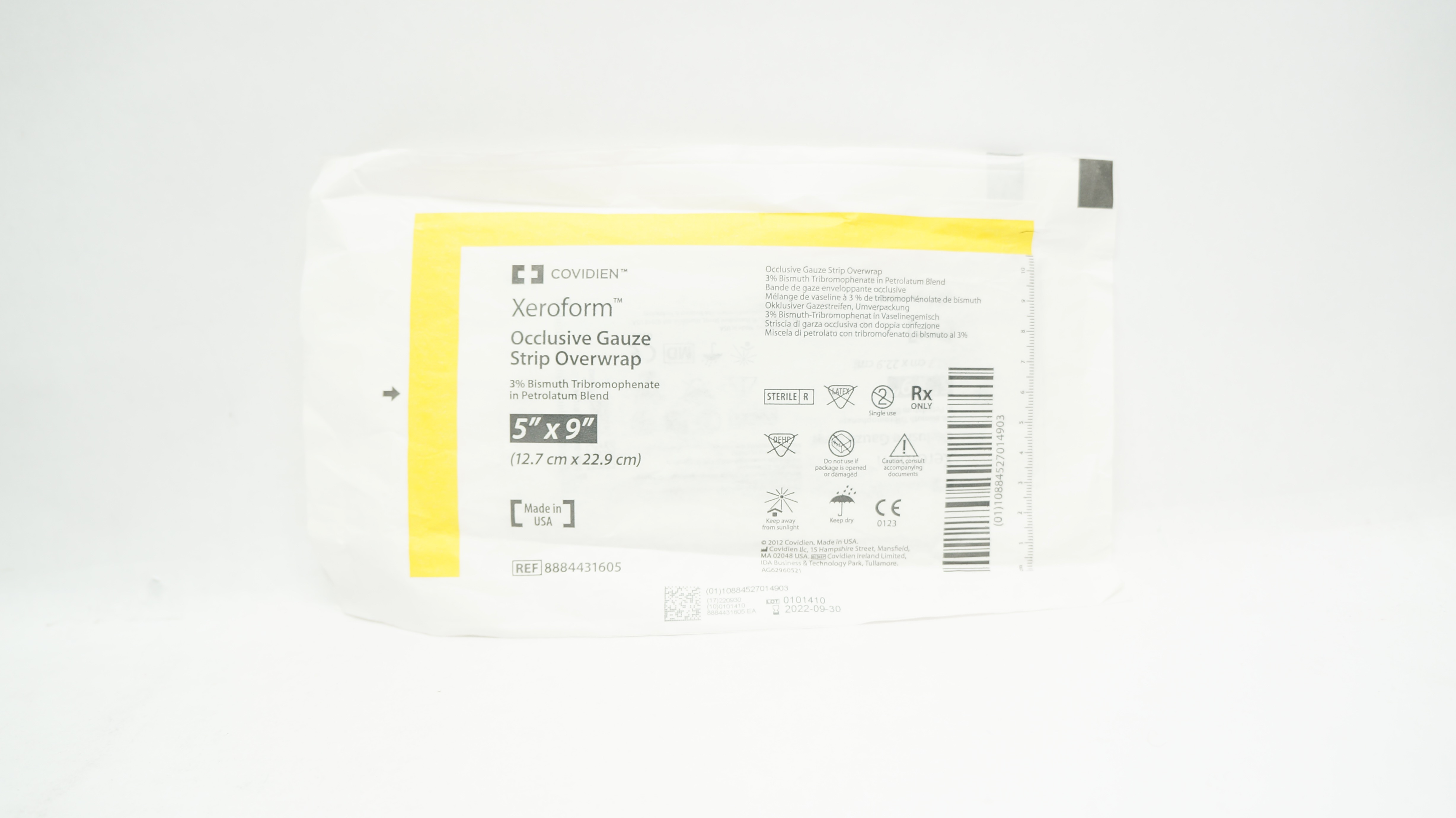 Covidien 8884431605 Xeroform Occlusive Gauze Strip Overwrap 5inch x 9inch (x)