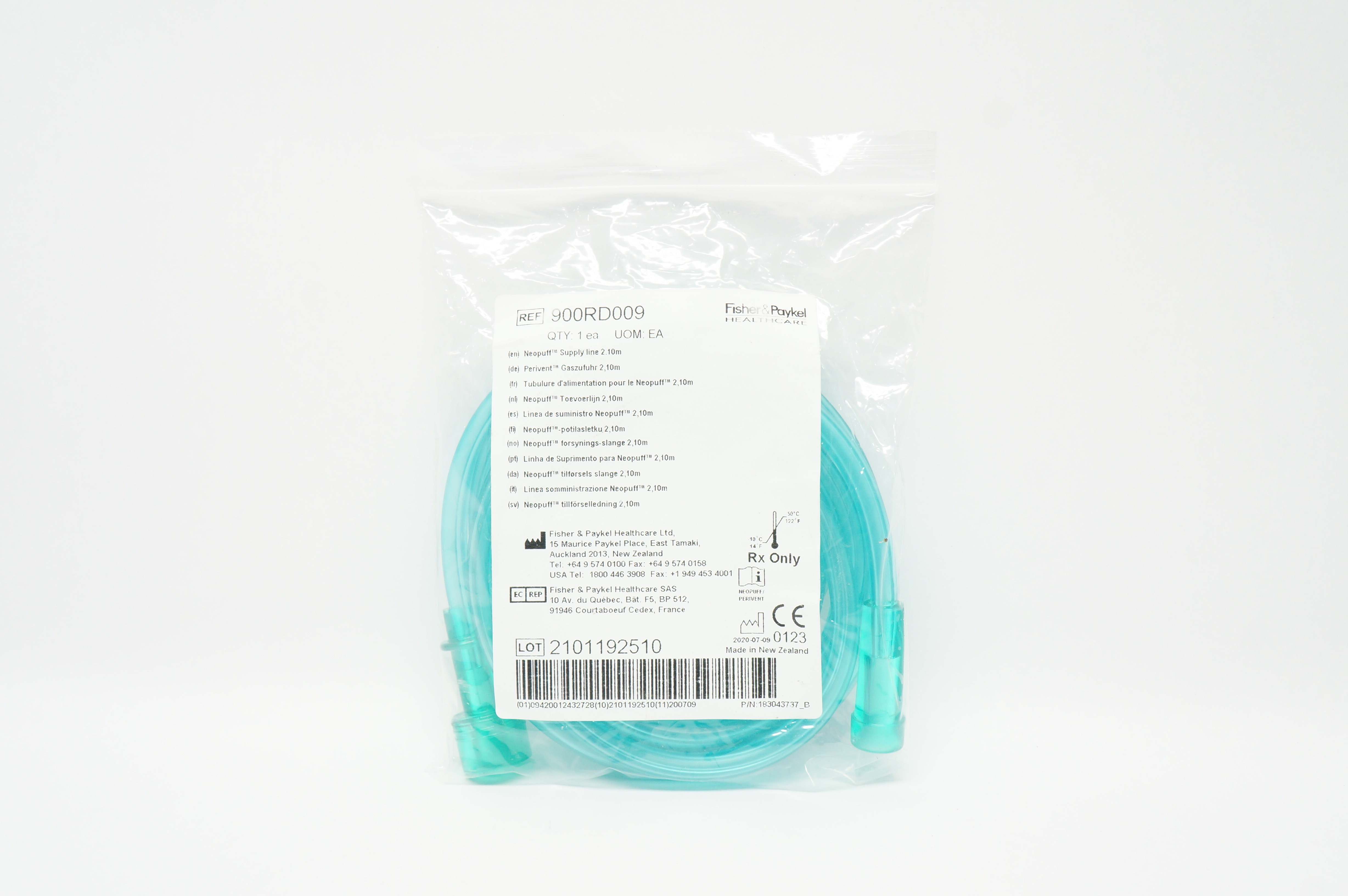 Fisher&Paykel 900RD009 Neopuff Supply Line 2.10m