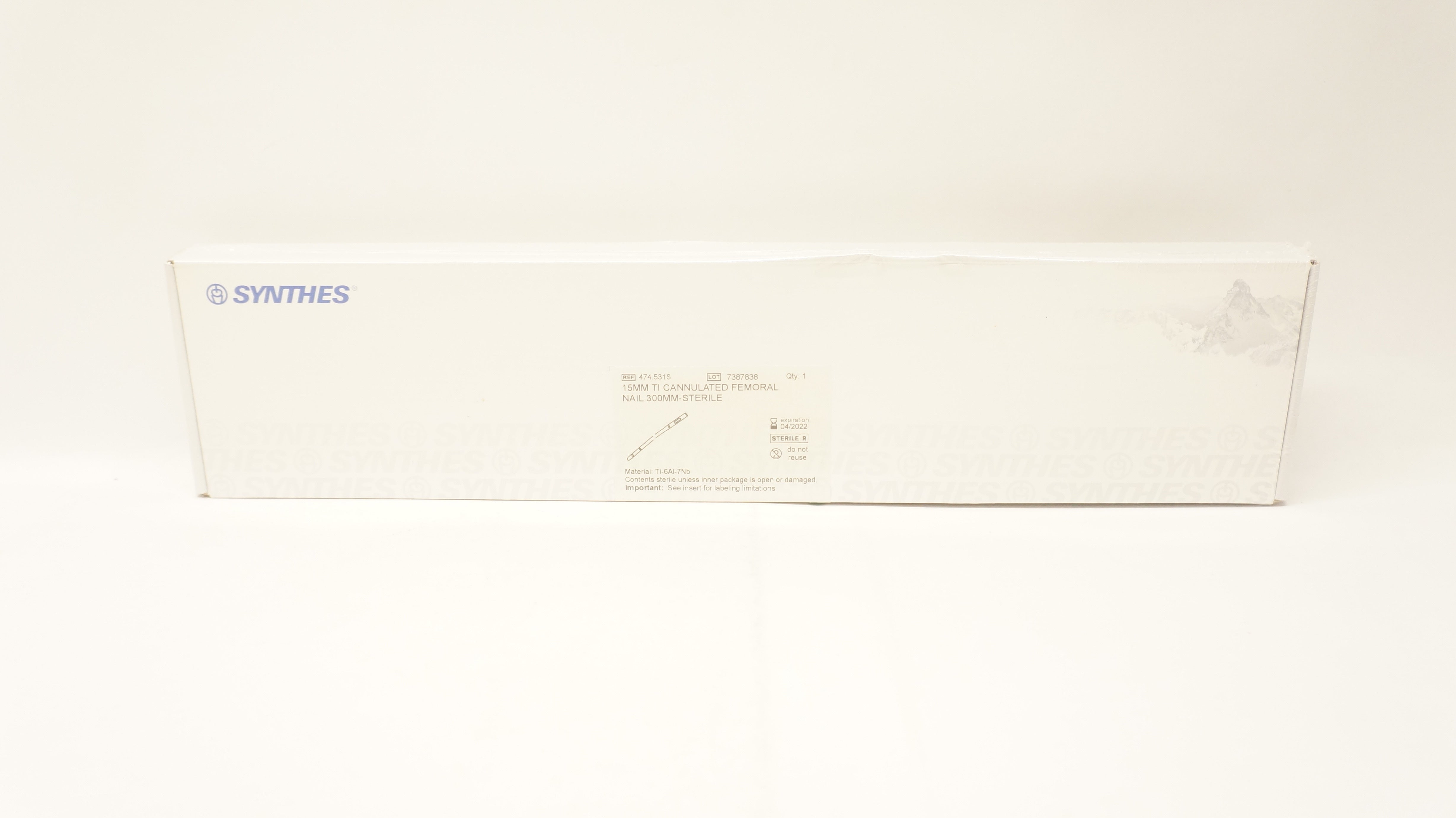 Synthes 474.531S 15mm Ti Cannulated Femoral Nail 300mm