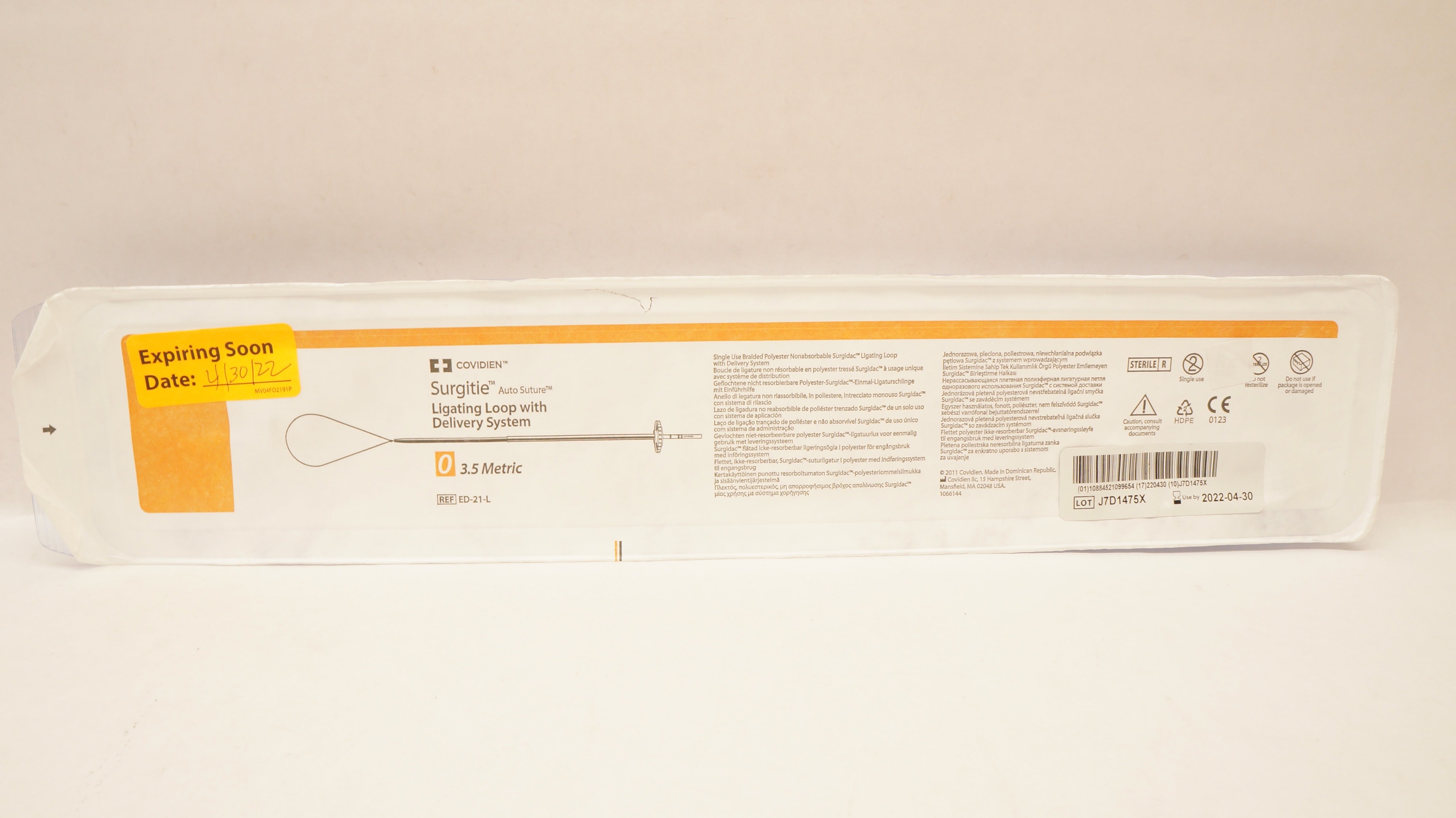 Covidien ED-21-L Surgitie Ligating Loop with Delivery System 3.5 Metric (x)