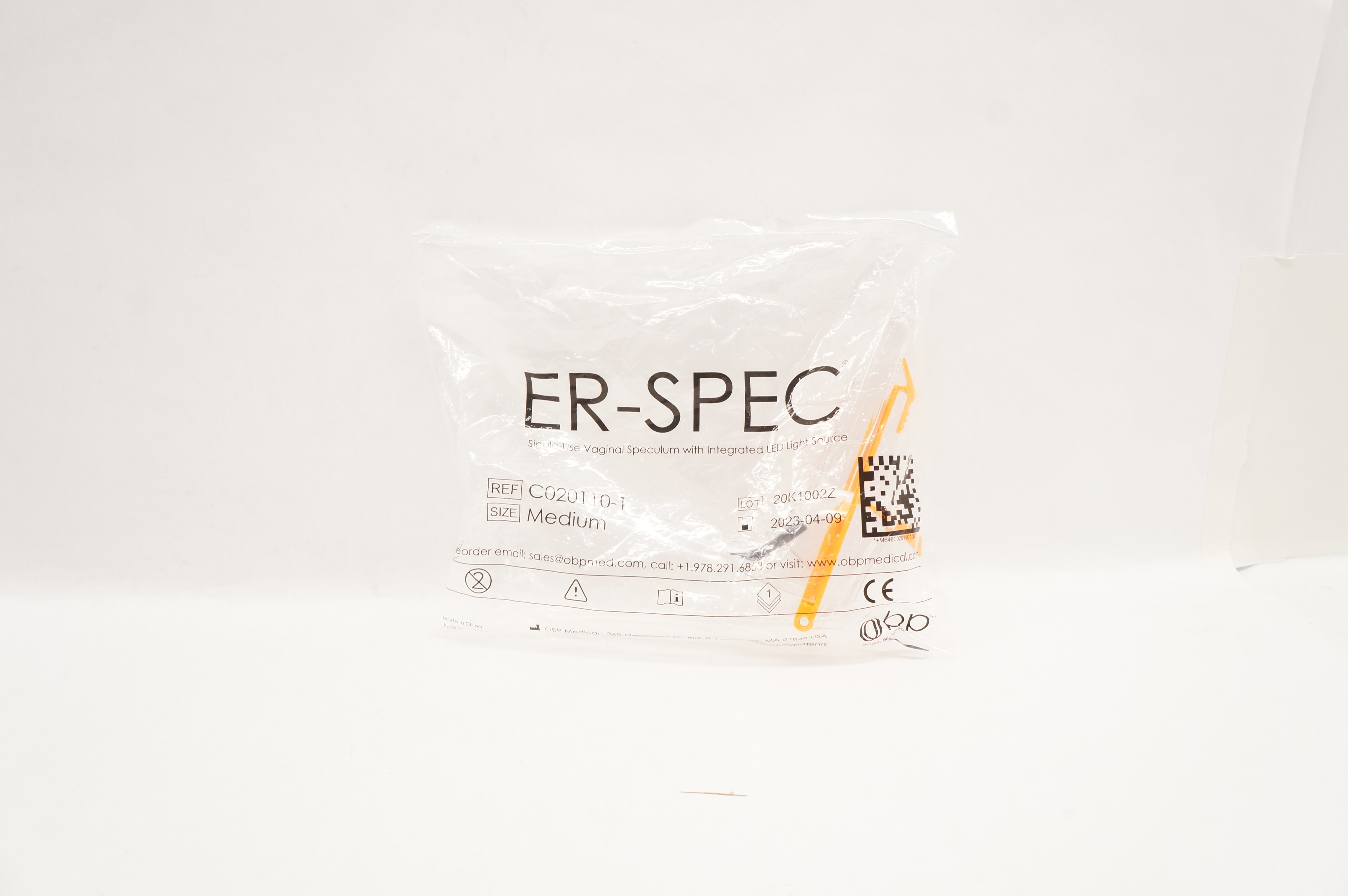 OBP Medical C020110-1 Er-Spec Vaginal Speculum w/Integrated LED Light Source M