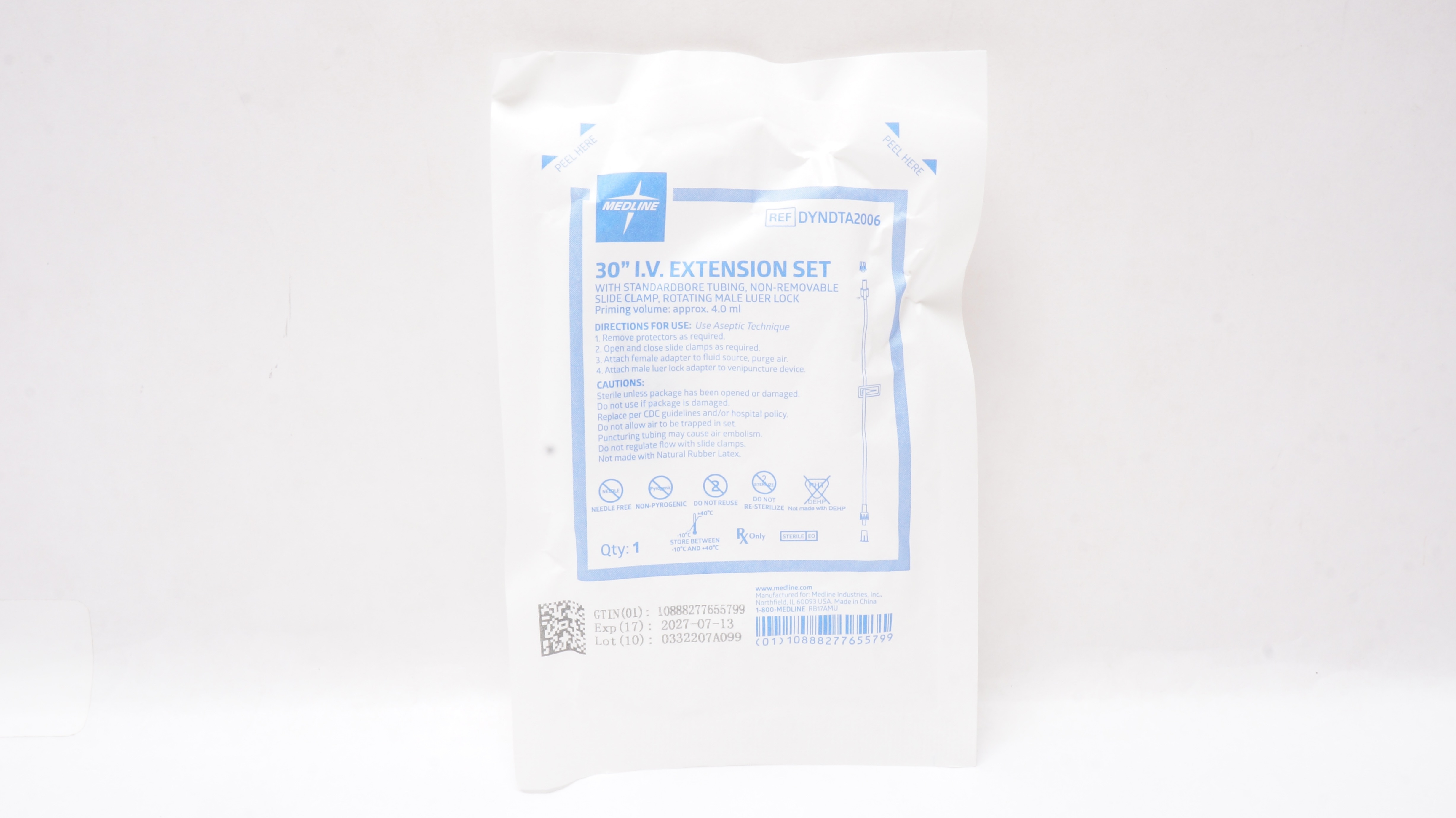 Medline DYNDTA2006 I.V. Extension Set 30inch x 4.0ml
