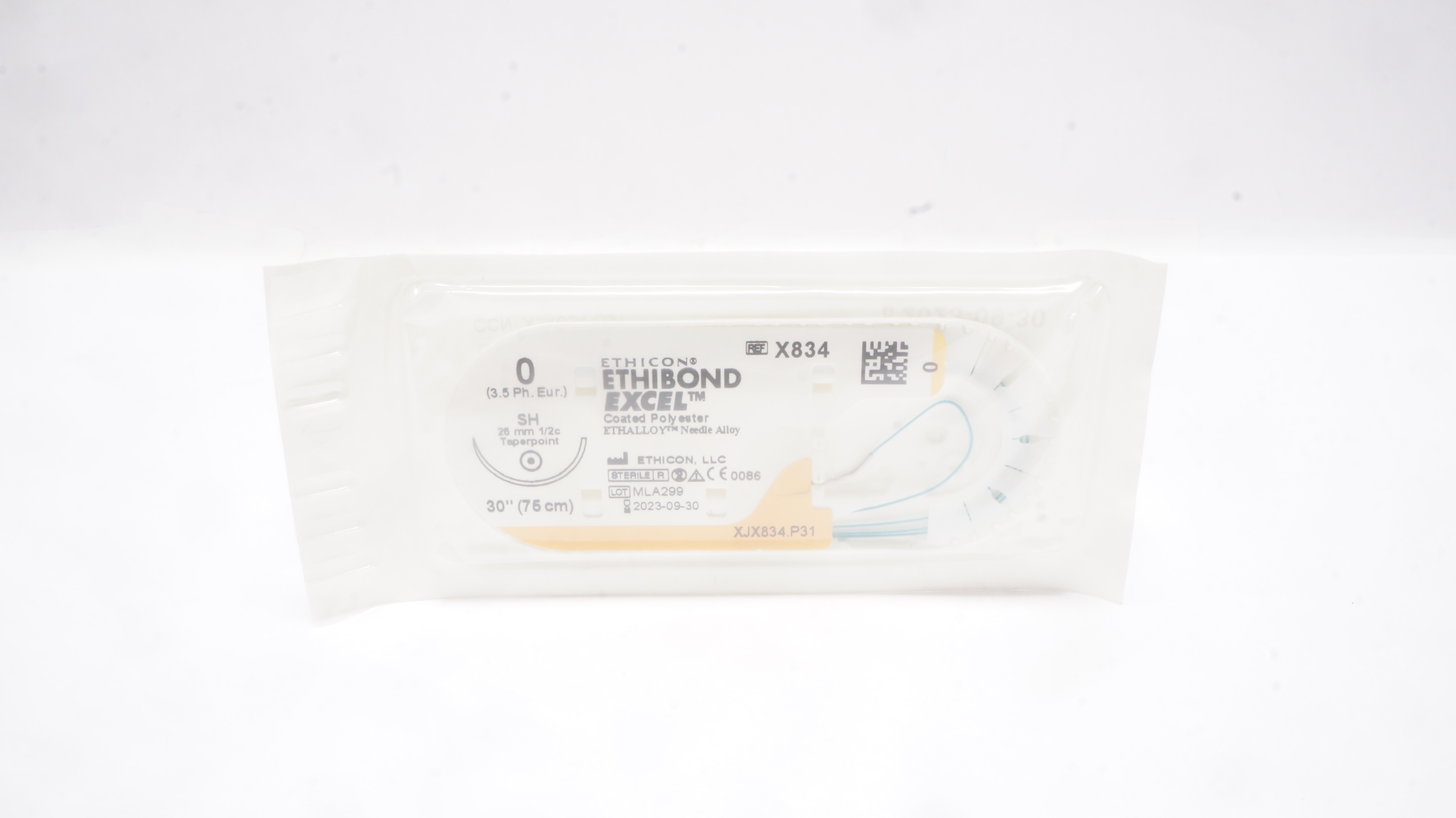Ethicon X834 0 ETHIBOND EXCEL Polyester Stre SH 26mm 1/2c Taperpoint, 30inch