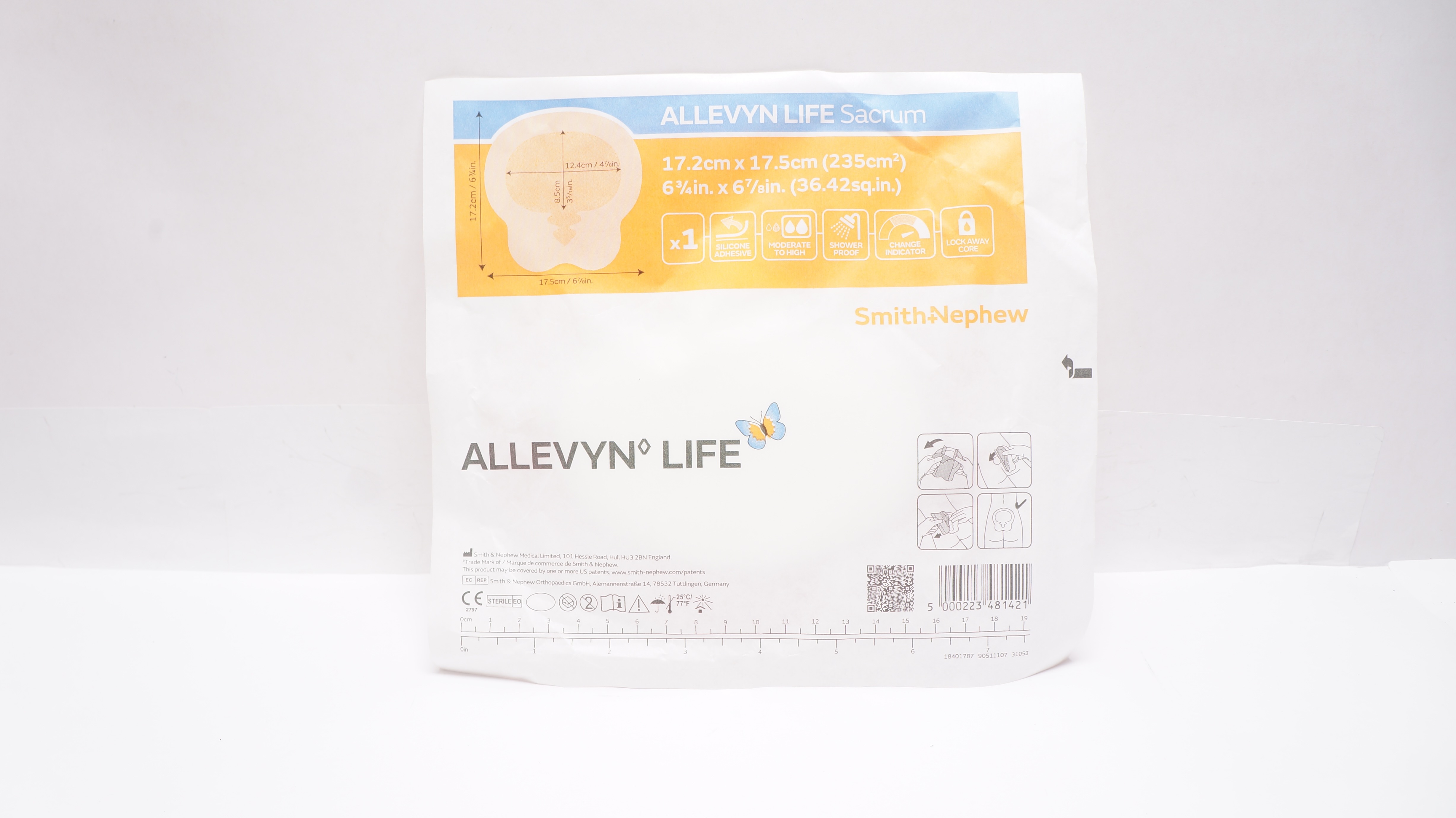 Smith&Nephew 66801306 Allevyn Life Sacrum Dressing 6-3/4inch x 6-7/8inch