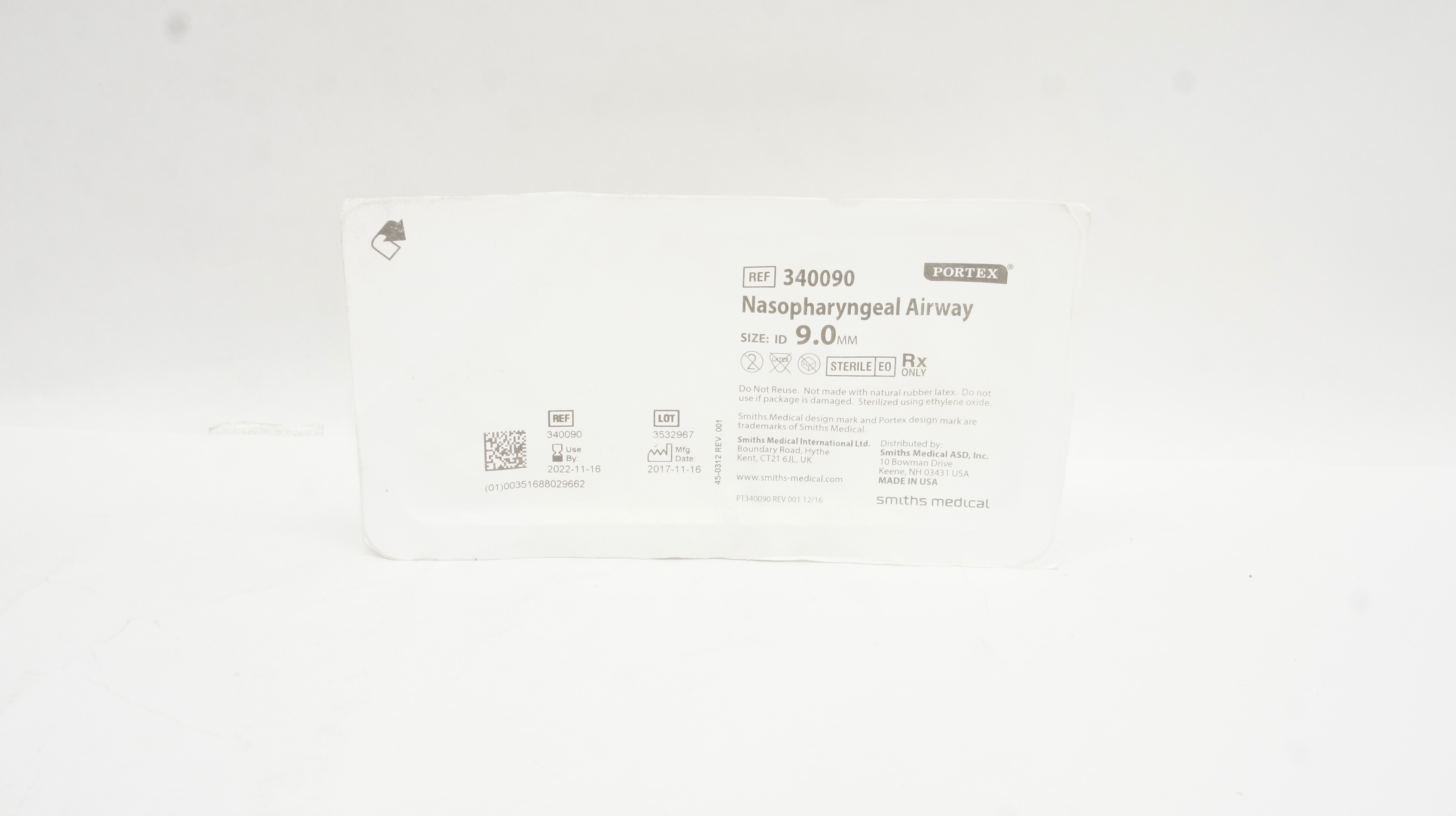 Smiths Medical 340090 Portex Nasopharyngeal Airway ID 9.0mm (x)
