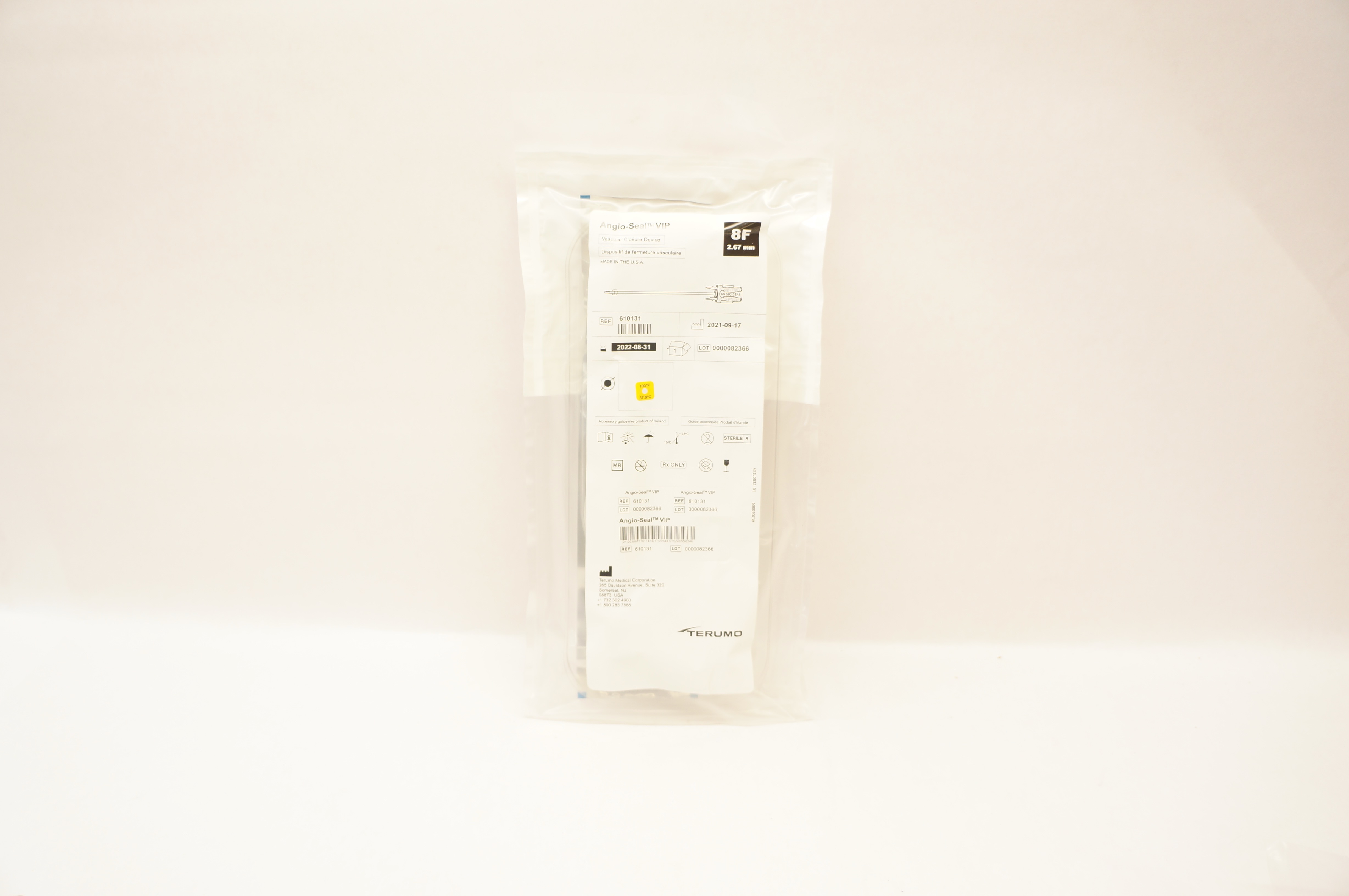Terumo 610131 Angio-Seal VIP Vascular Closure Device 8F (x)