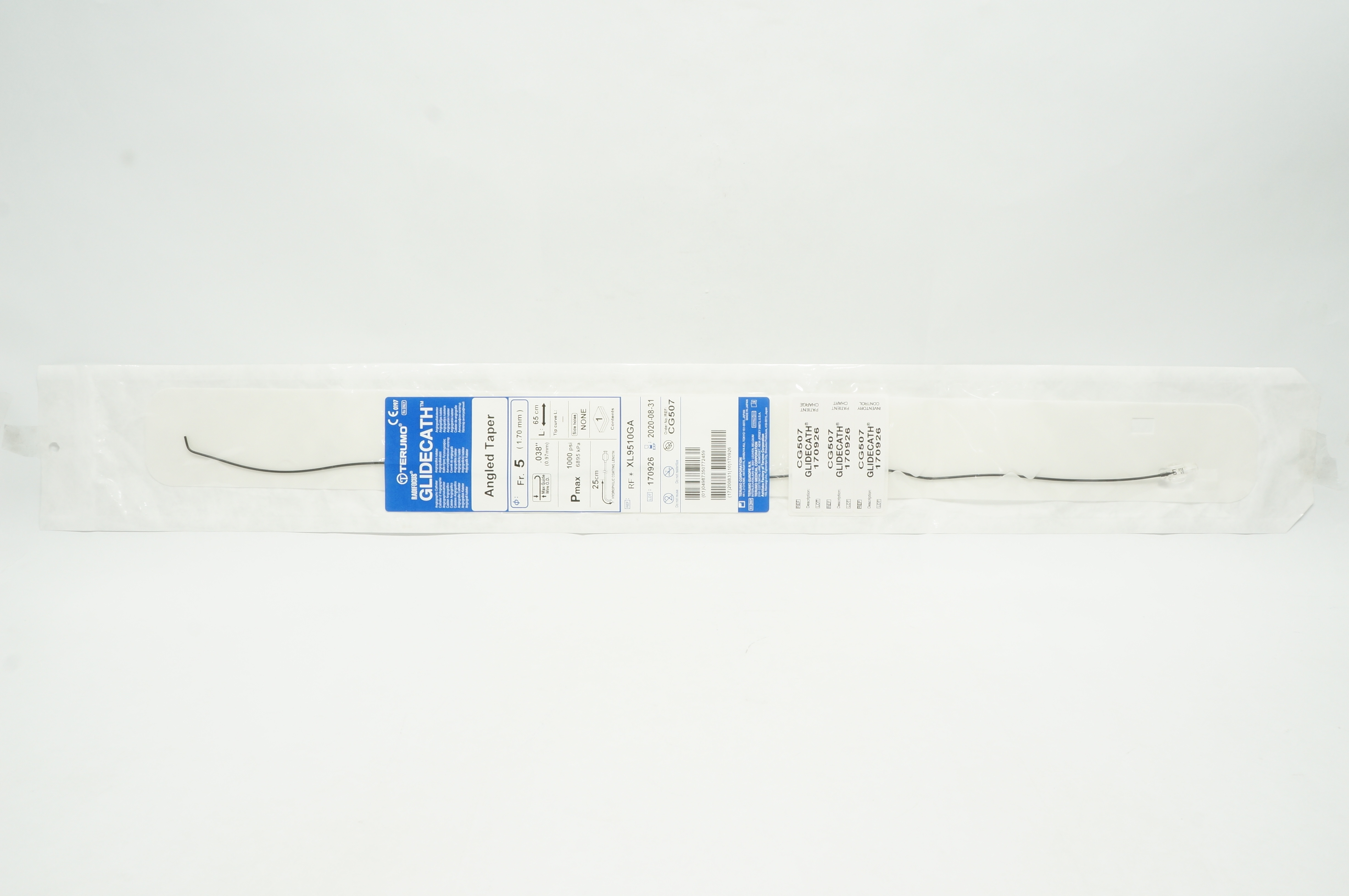 Terumo XL9510GA Angiographic Cath. Angled Taper Fr5 x .038inch x 65cm (x)