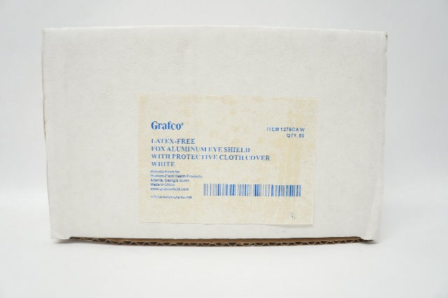 GF Grafco Fox Aluminum Eye Shield with Cloth Cover White - Box of 50