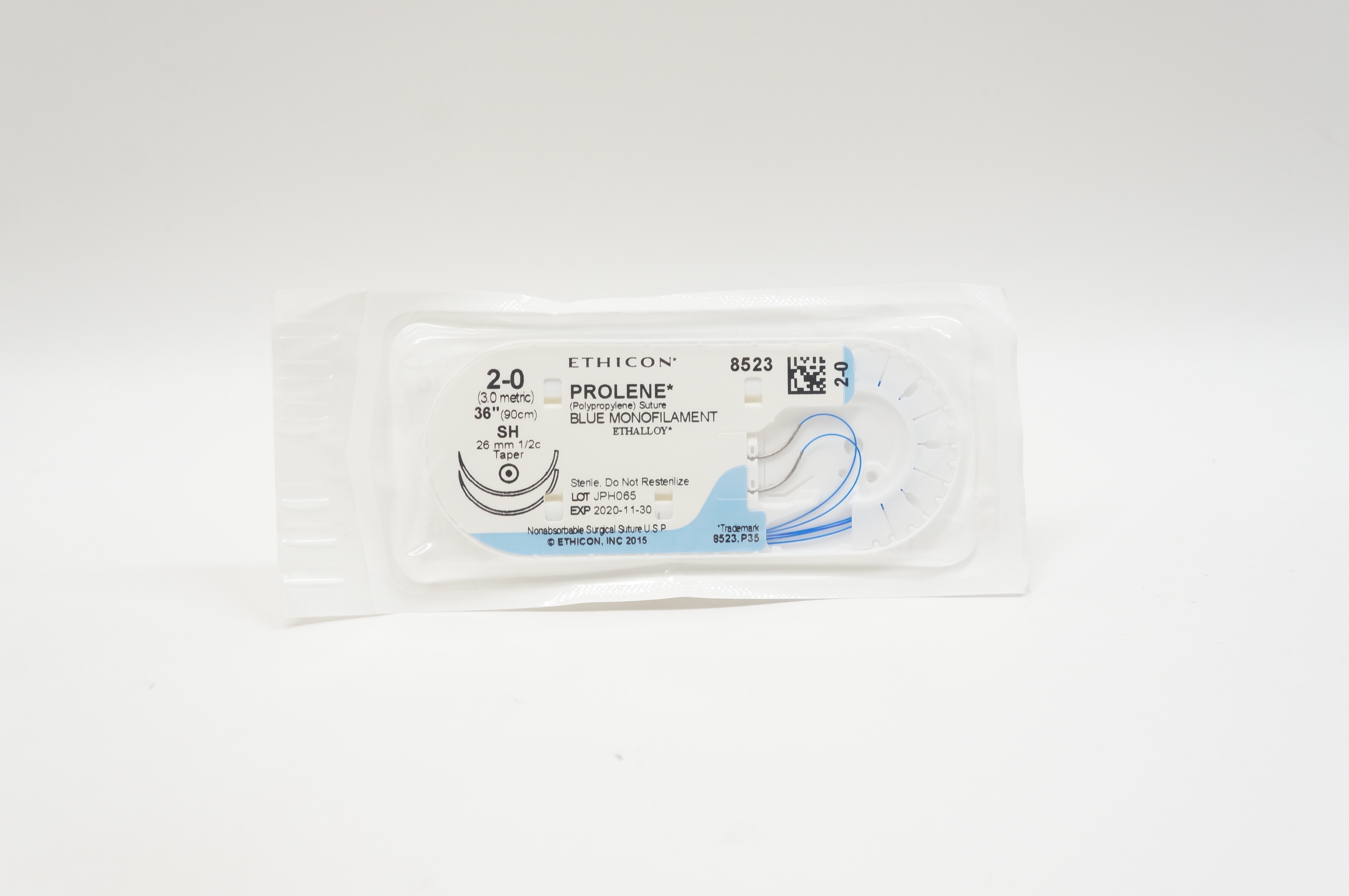 Ethicon 8523 2-0 PROLENE, SH, 26mm 1/2c Taper, 36inch