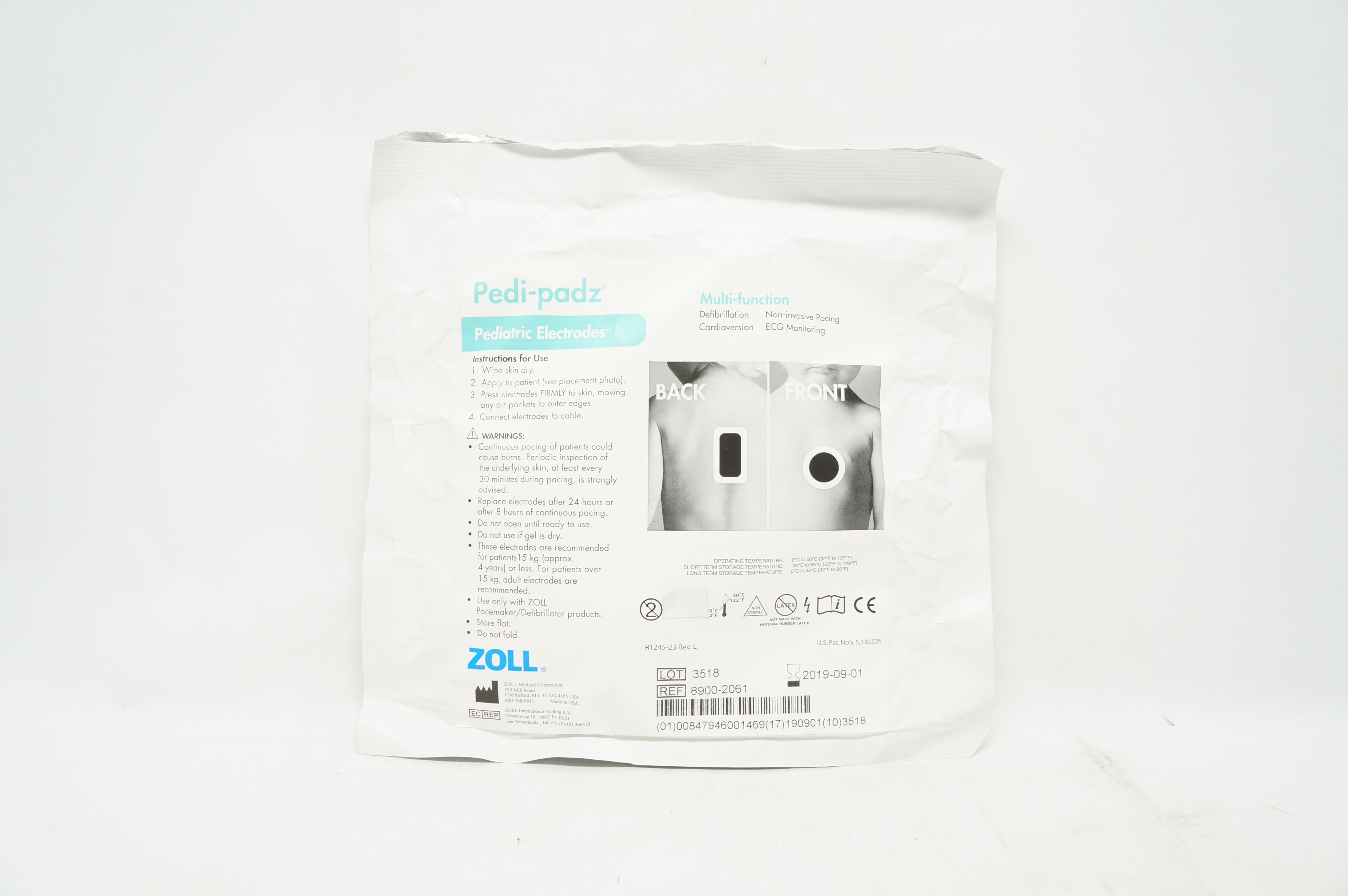 Zoll 8900-2061 Pedi-padz Multi-Function Pediatric Electrodes (x)