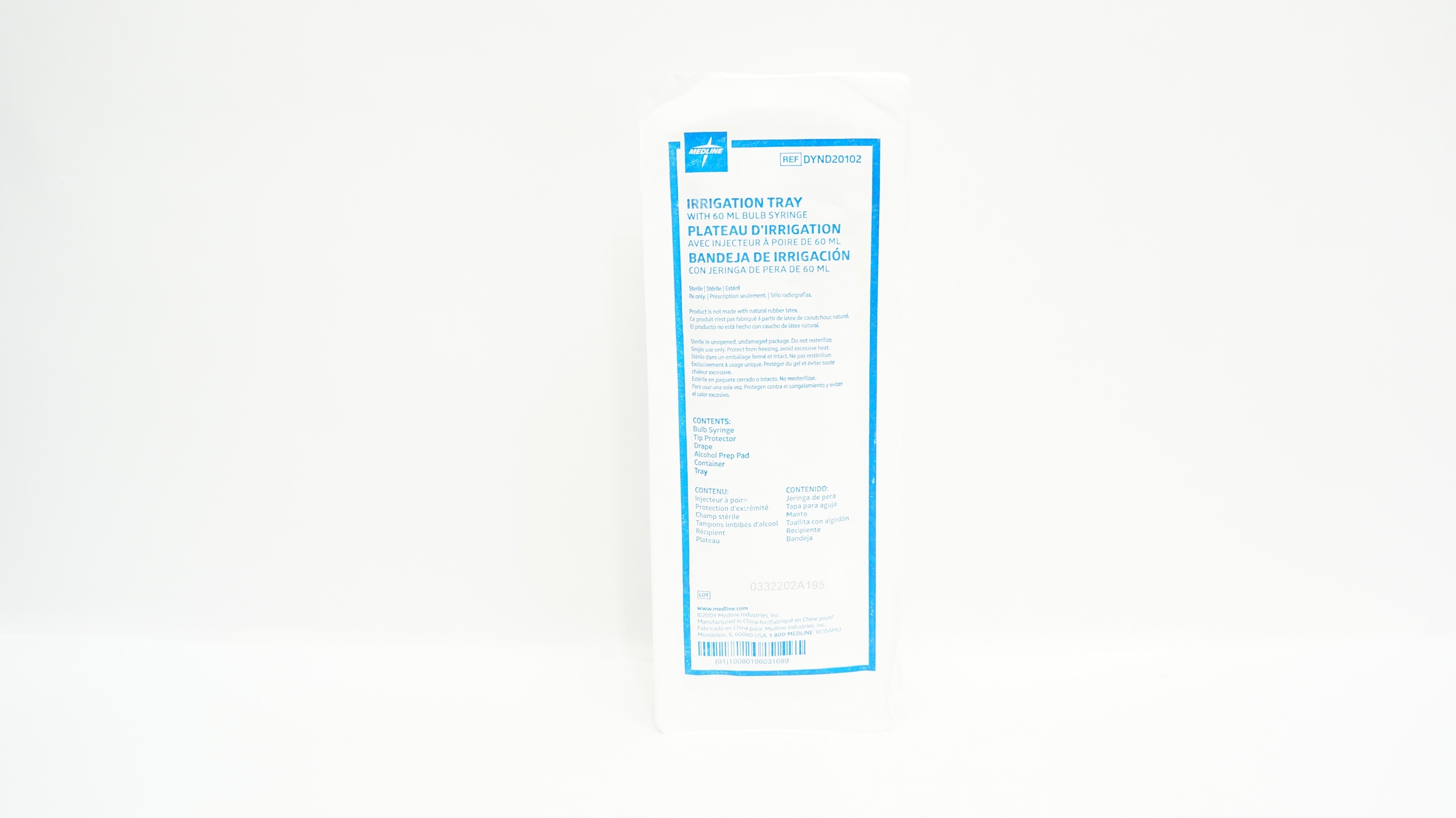 Medline DYND20102 Irrigation Tray with 60 ml Bulb Syringe