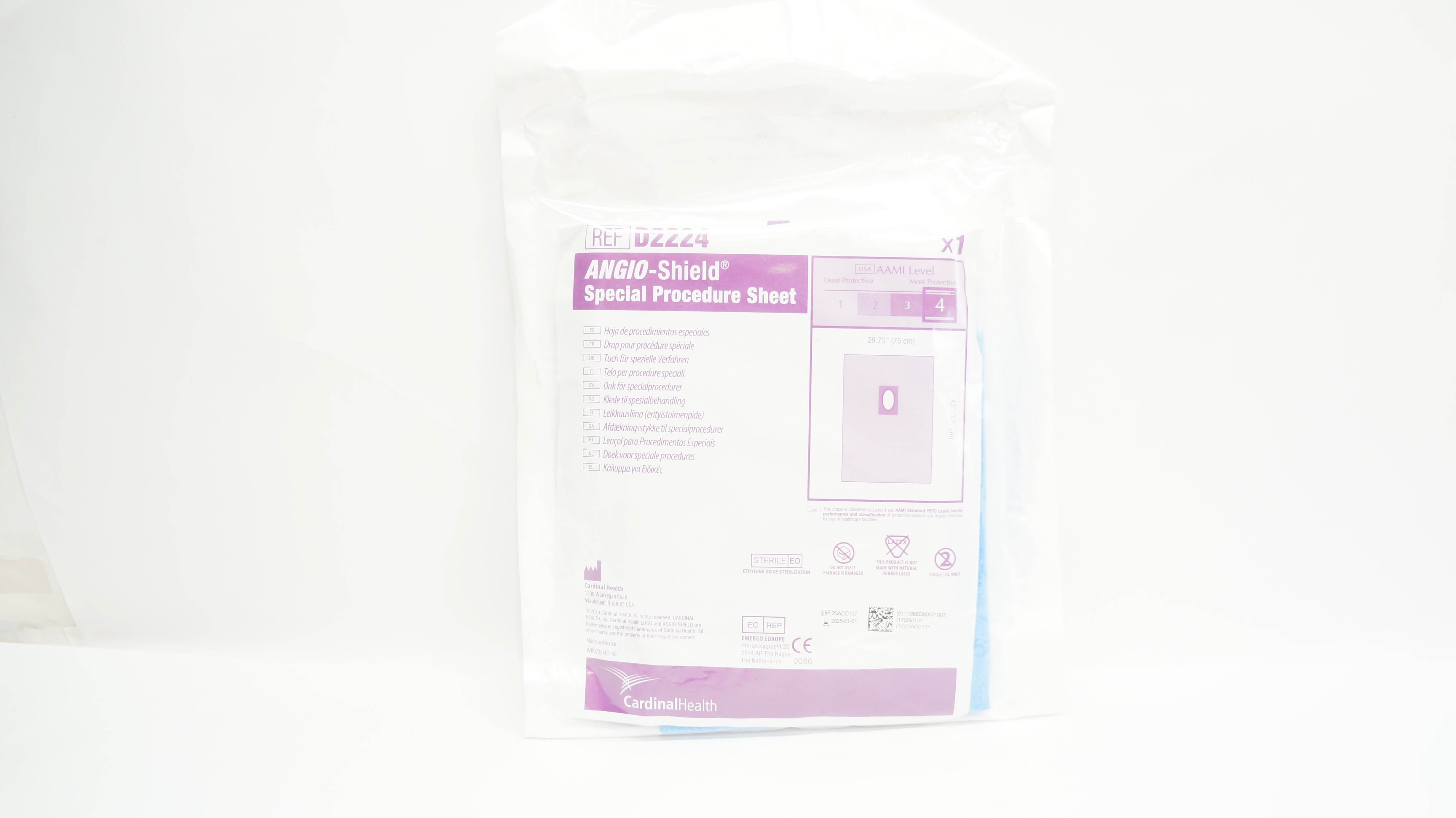 Cardinal Health D2224 Angio-Shield Special Procedure Sheet 29.75in. x 42in.