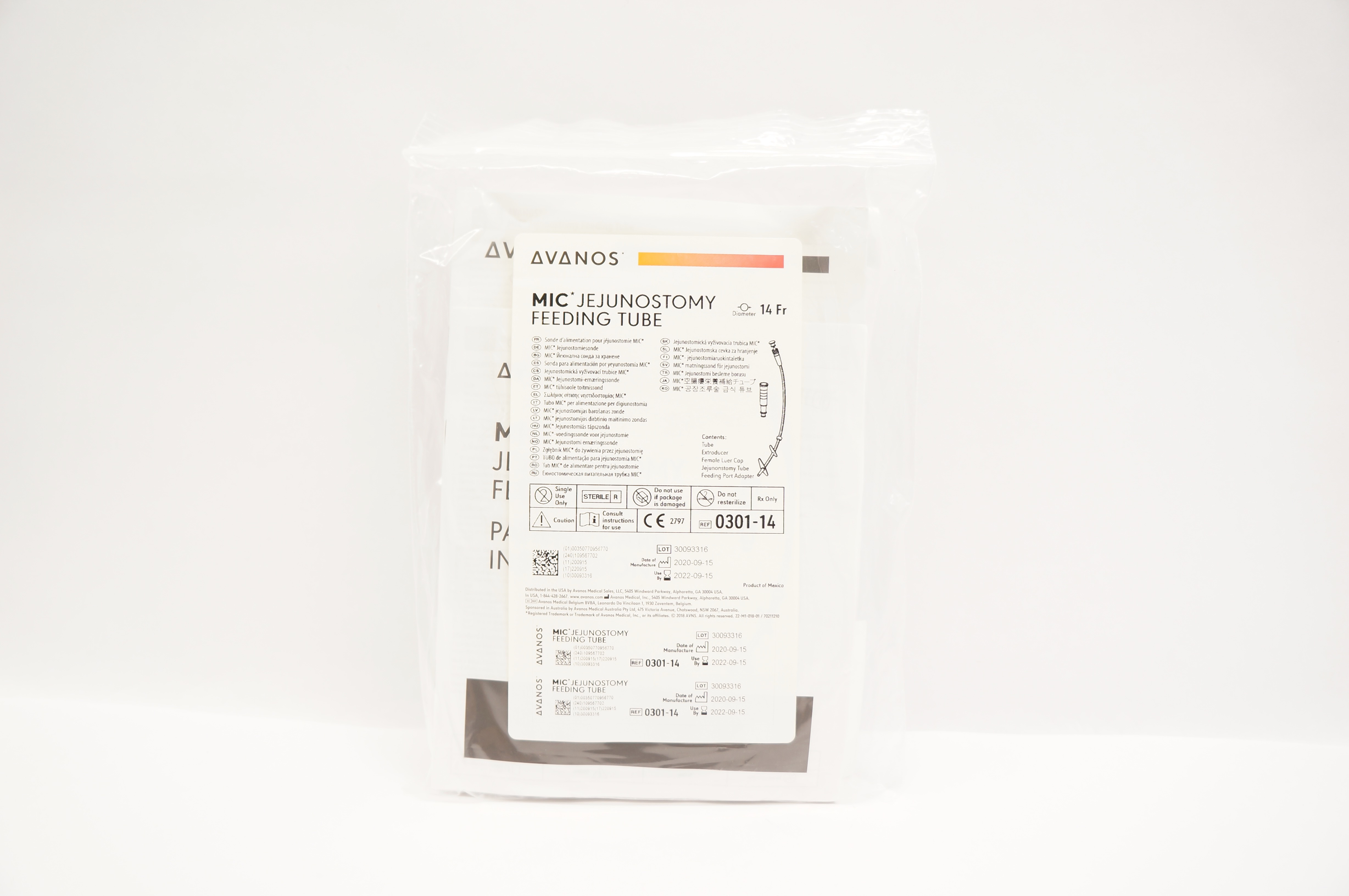 Avanos 0301-14 MIC Jejunostomy Feeding Tube 14 Fr (x)