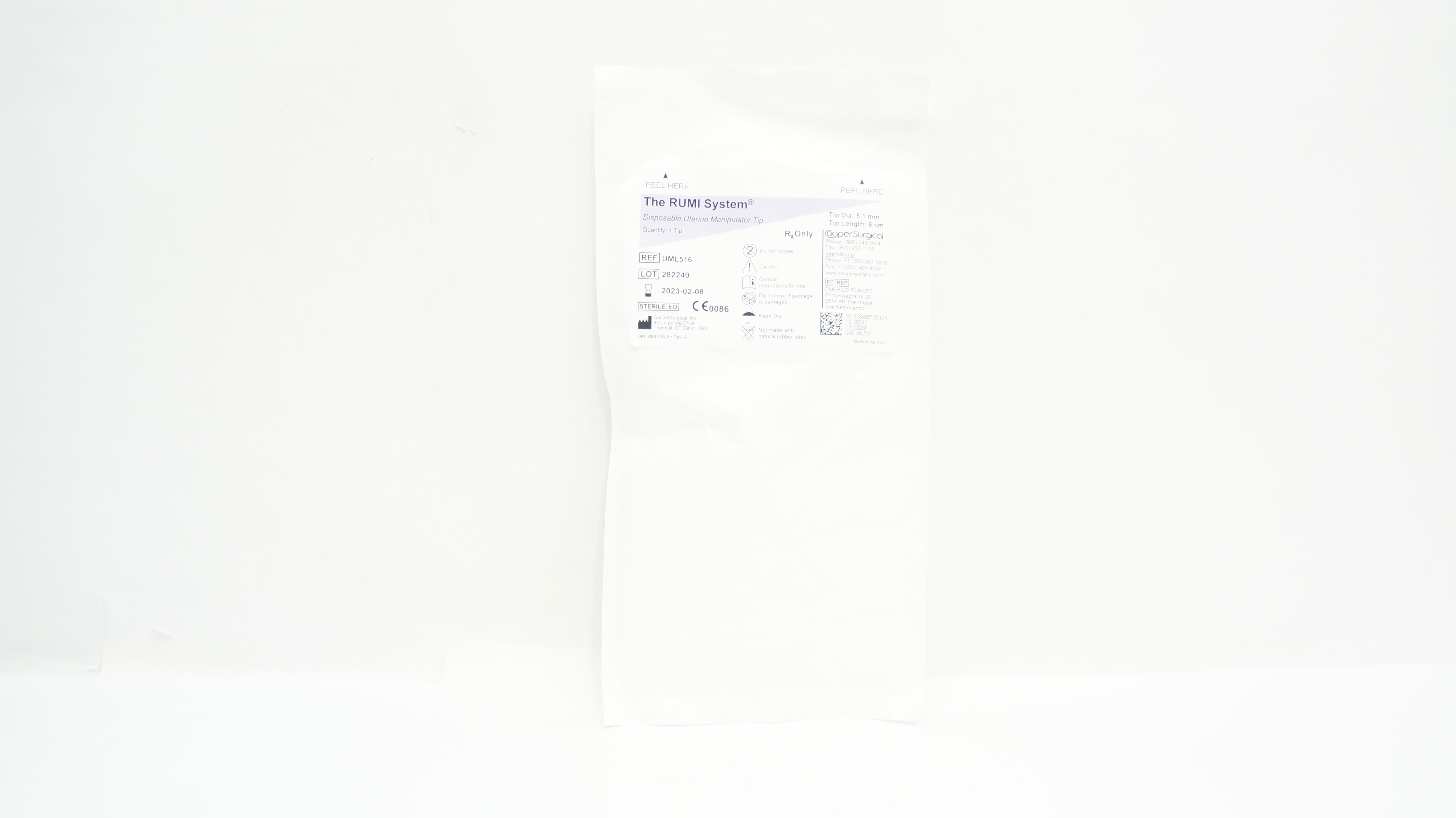 Cooper Surgical UML516 RUMI Disposable Uterine Manipulator Tip 5.1mm x 6cm (x)