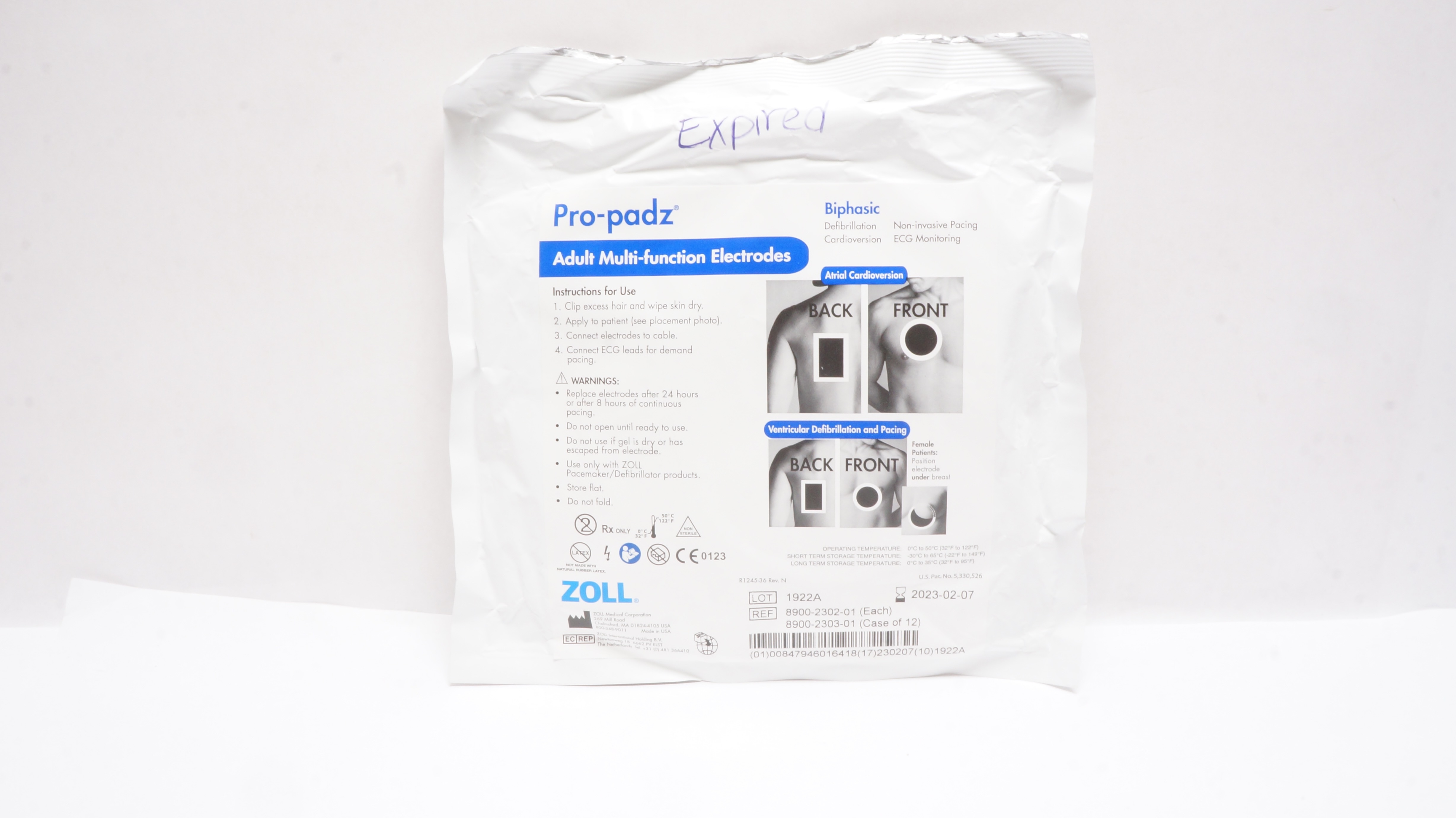 Zoll 8900-2302-01 Pro-Padz Adult Multi-Function Electrodes Biphasic (x)
