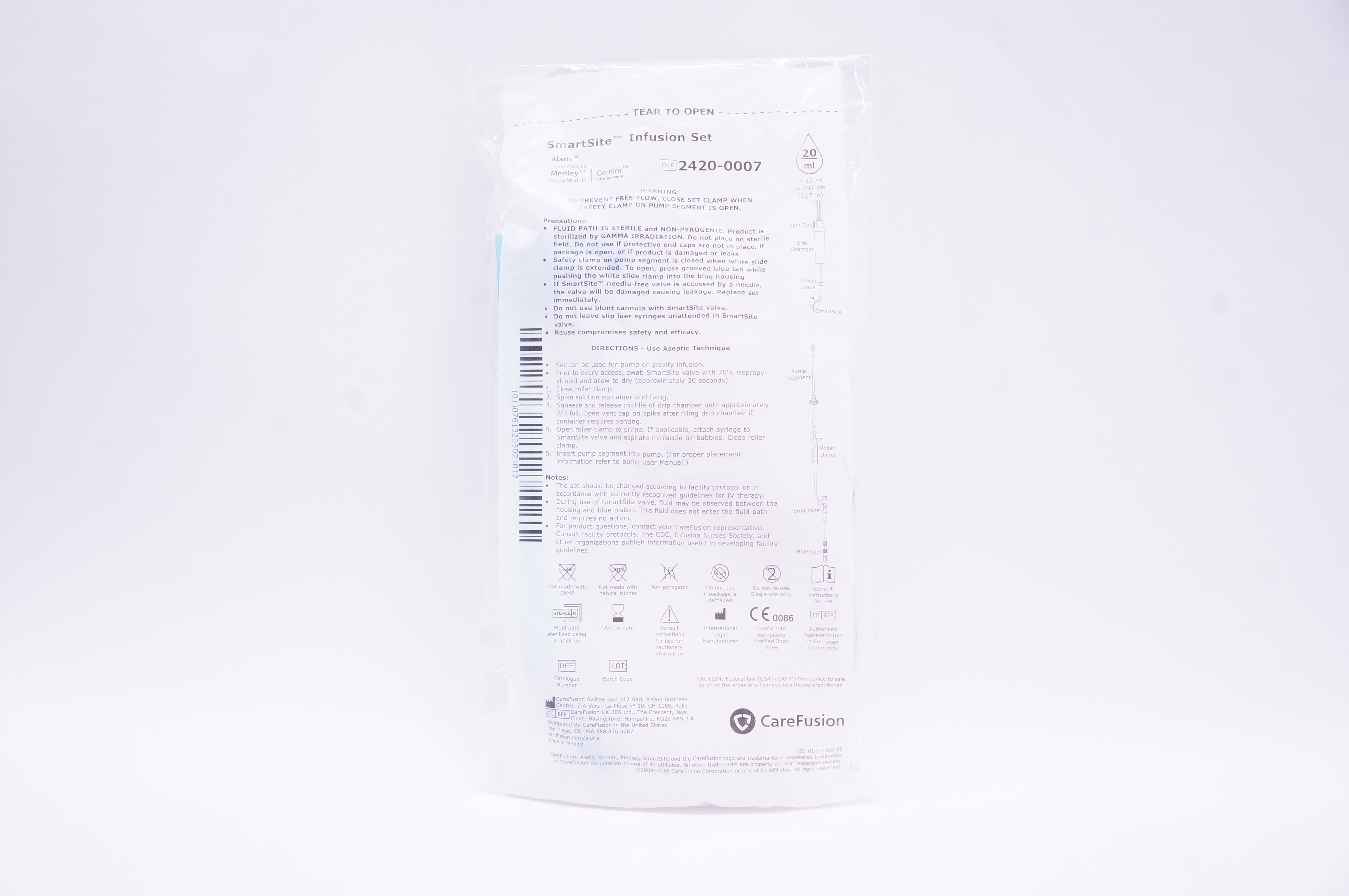 CareFusion 2420-0007 Alaris Medley Gemini SmartSite Infusion Set 20ml (x)