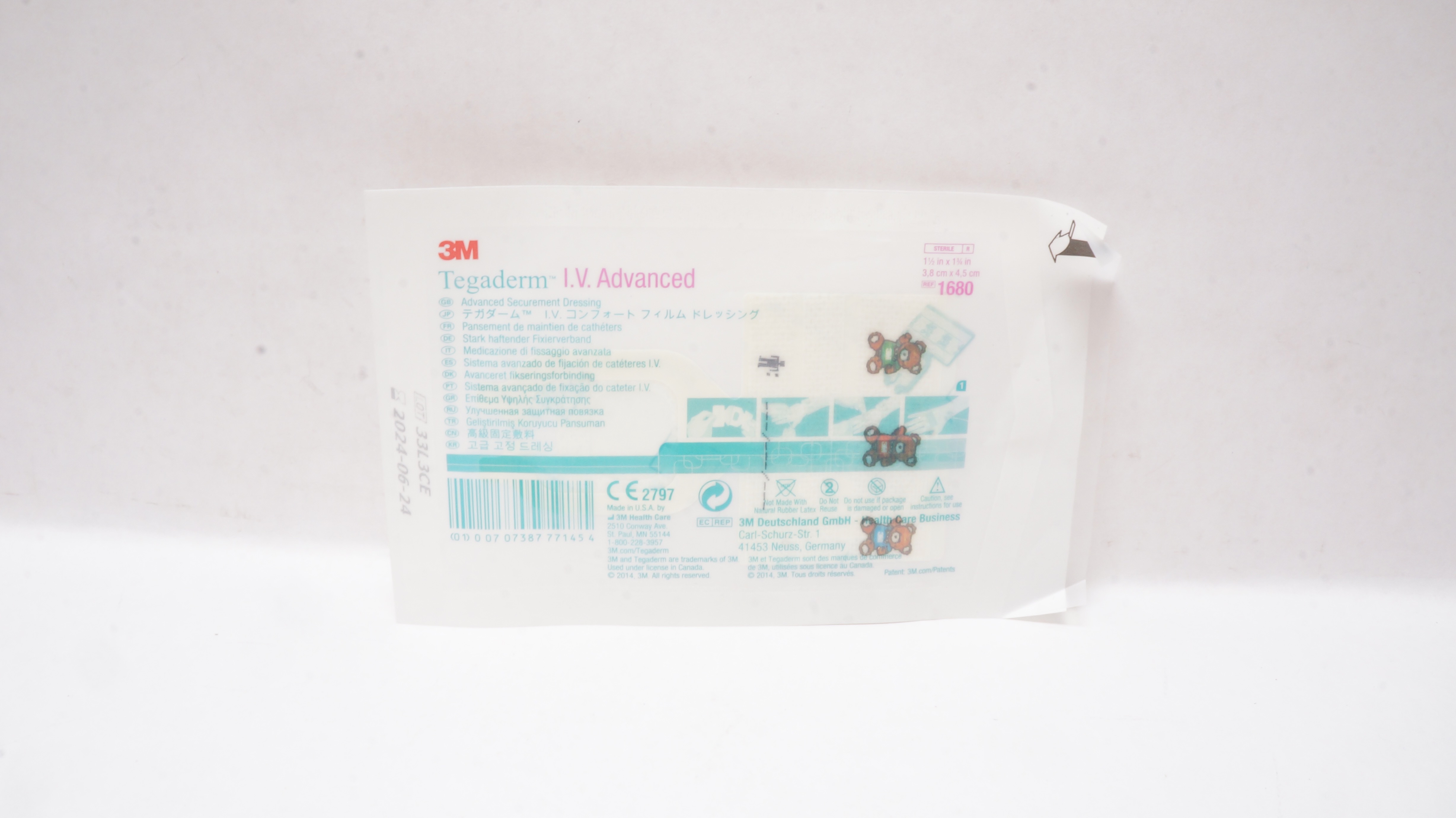 3M 1680 Tegaderm IV Advanced Securement Dressing 1-1/2inch x 1-3/4inch