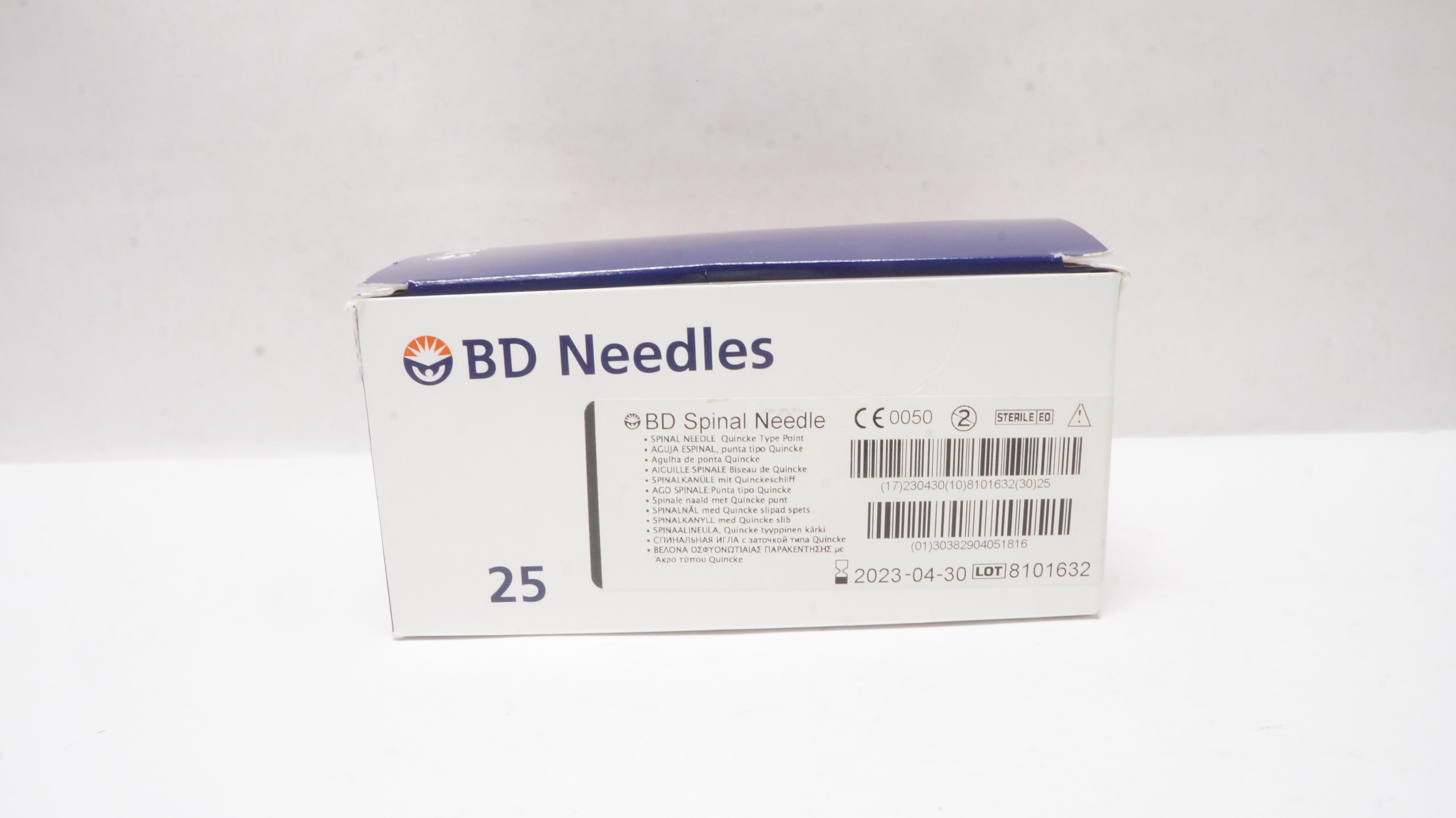 BD 405181 Spinal Ndle Quincke Type Point 22G x 3.50inch - Box of 25