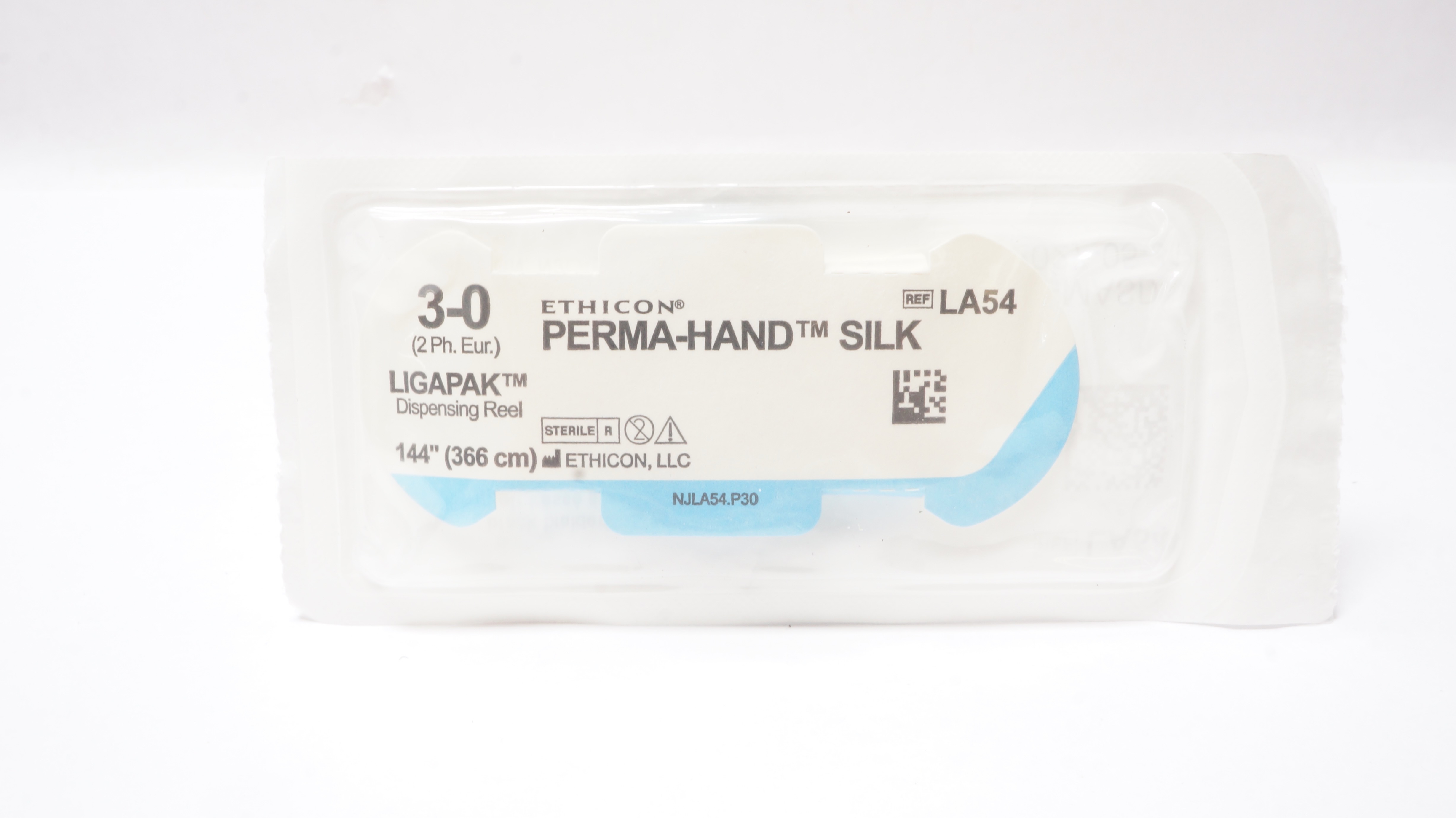 Ethicon LA54 3-0 Perma-Hand Silk Black Braided Non-Absorbable Stre 144inch