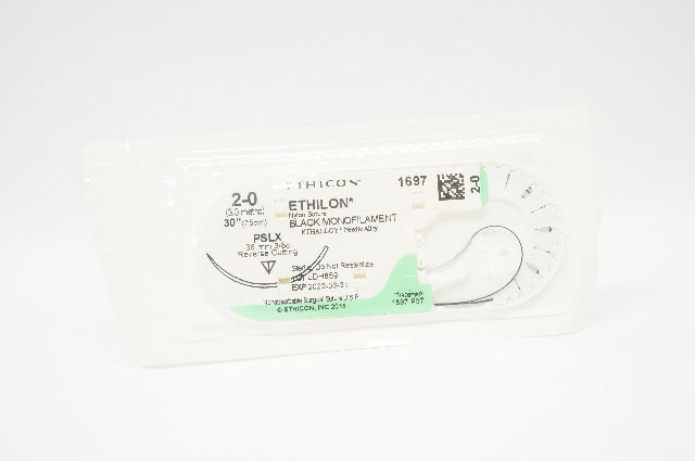 Ethicon 1697 2-0 ETHILON Nylon Stre PSLX, 36mm 3/8c Reverse Cutting, 30inch (x)
