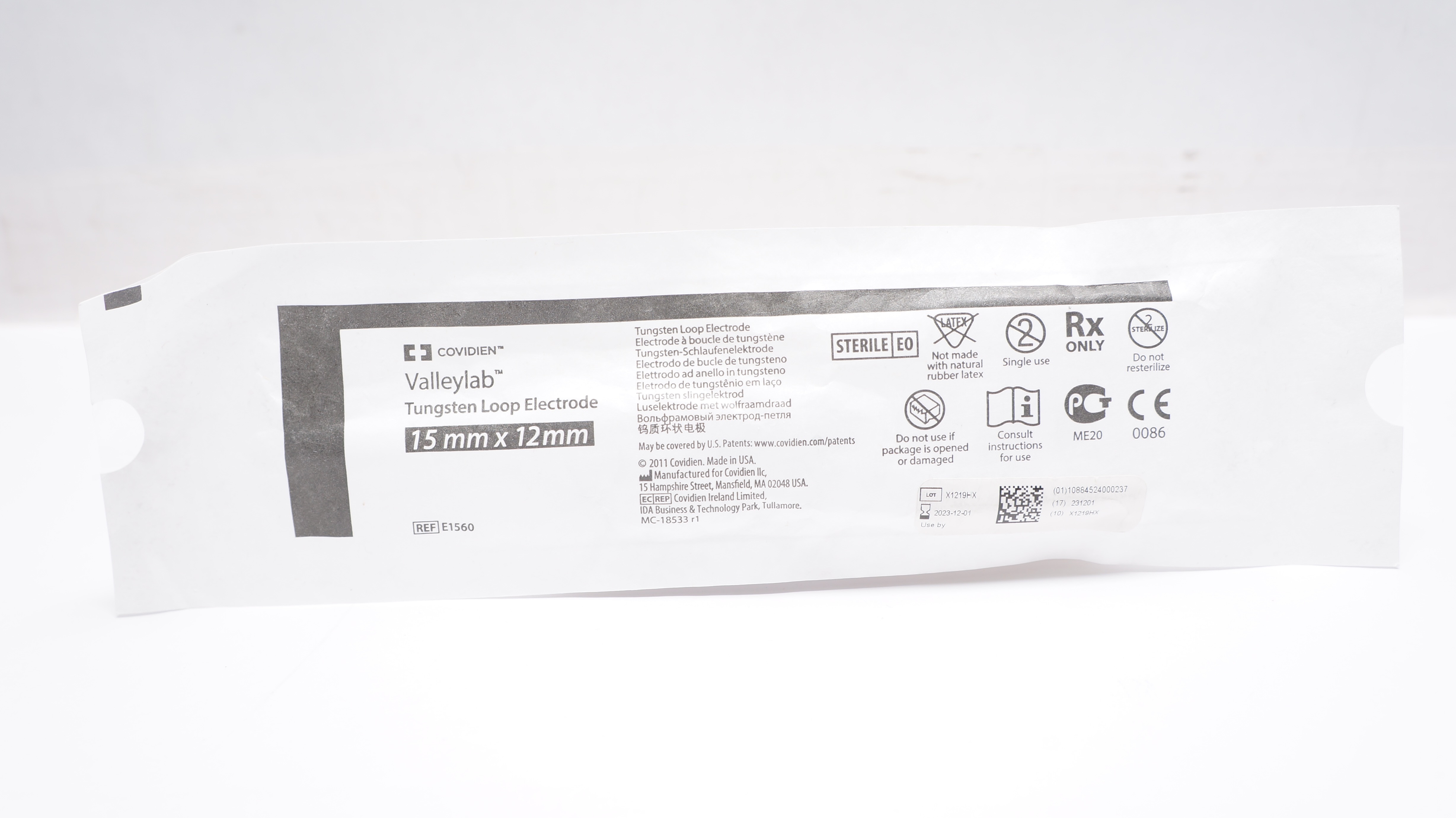 Covidien E1560 Valleylab Tungsten Loop Electrode 15mm x 12mm (x)