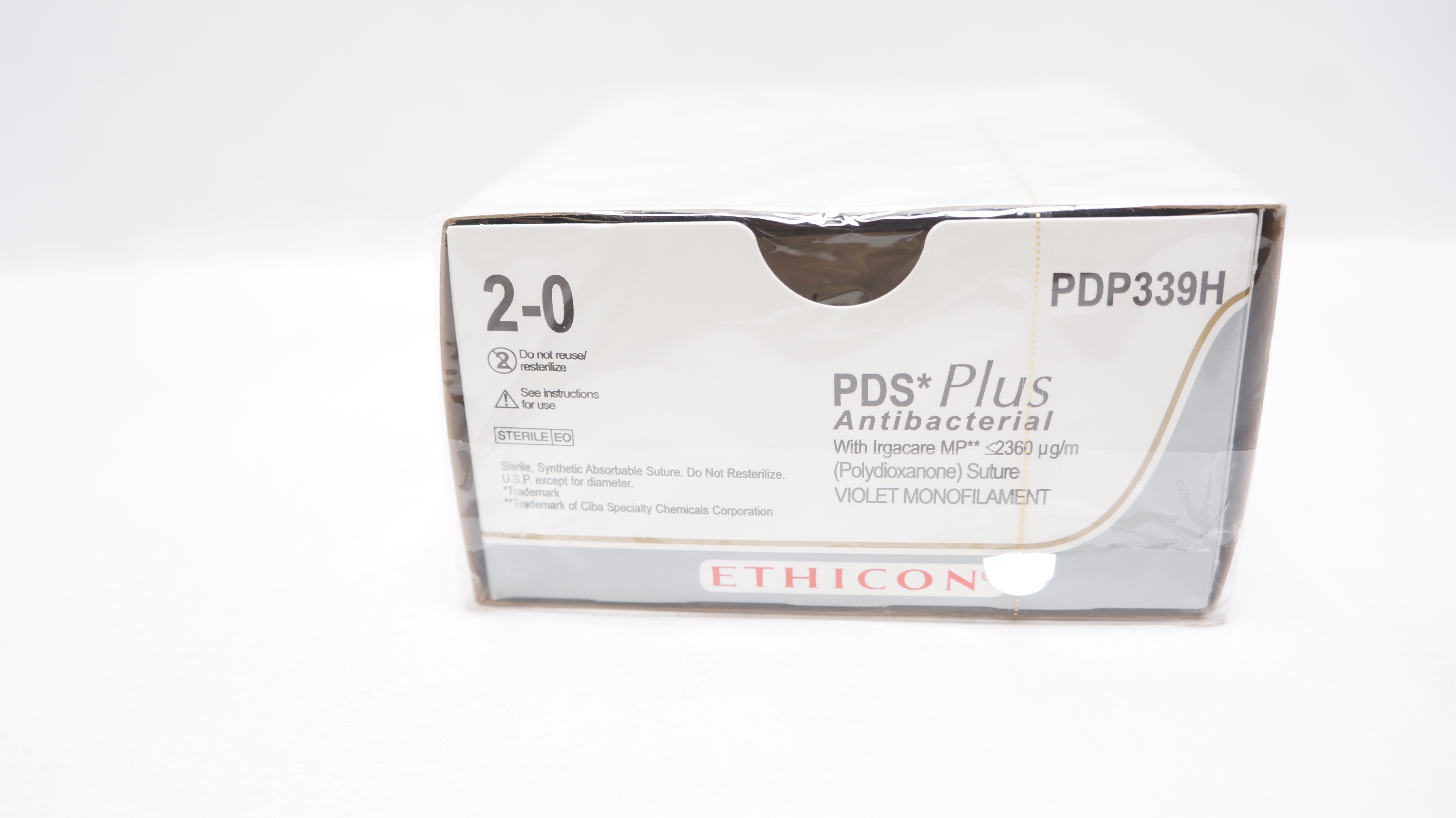 Ethicon PDP339H 2-0 PDS Plus Stre CT-1 36mm 1/2c Taper, 27inch - Box of 36