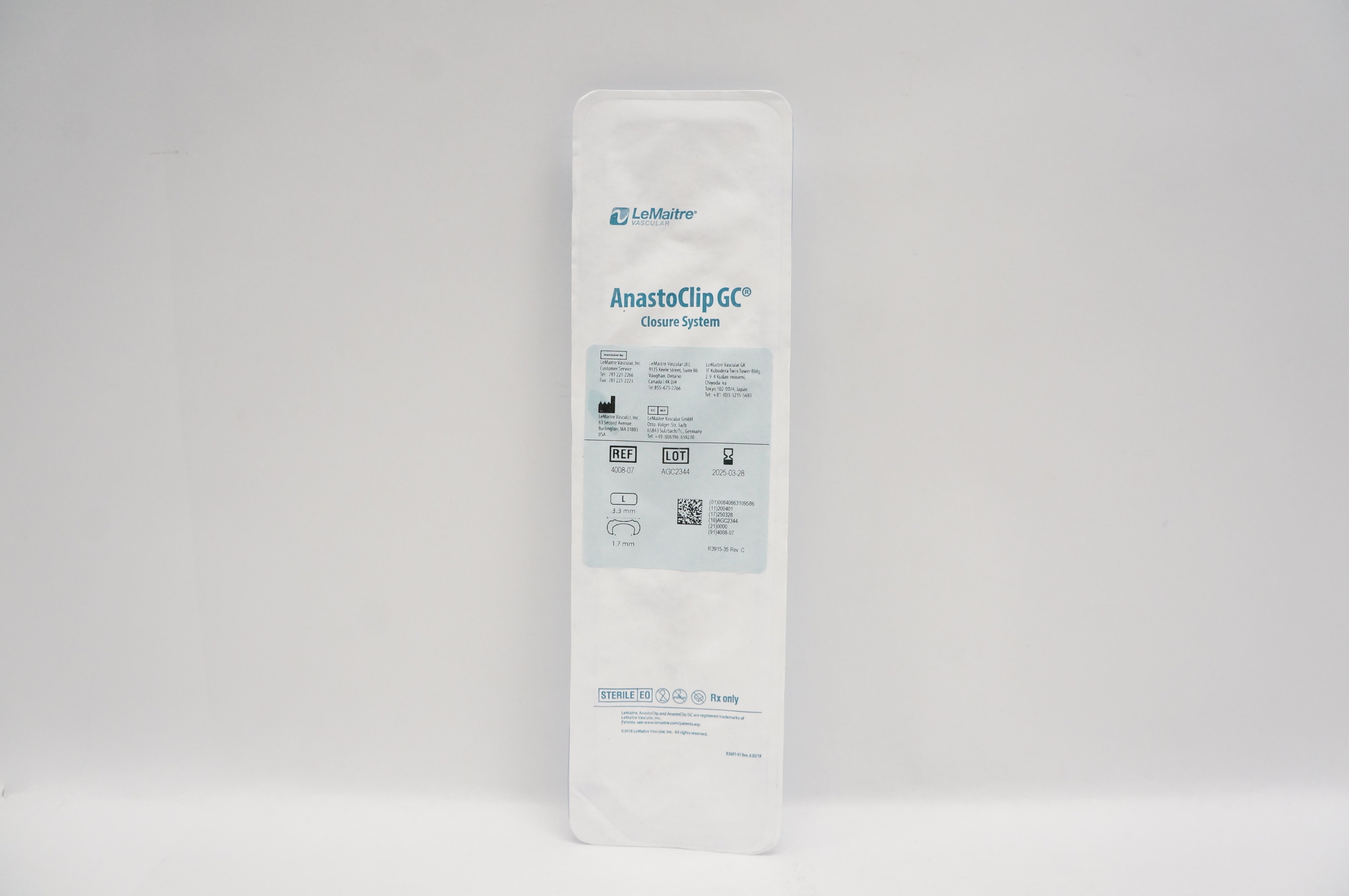 LeMaitre 4008-07 AnastoClip GC Closure System L
