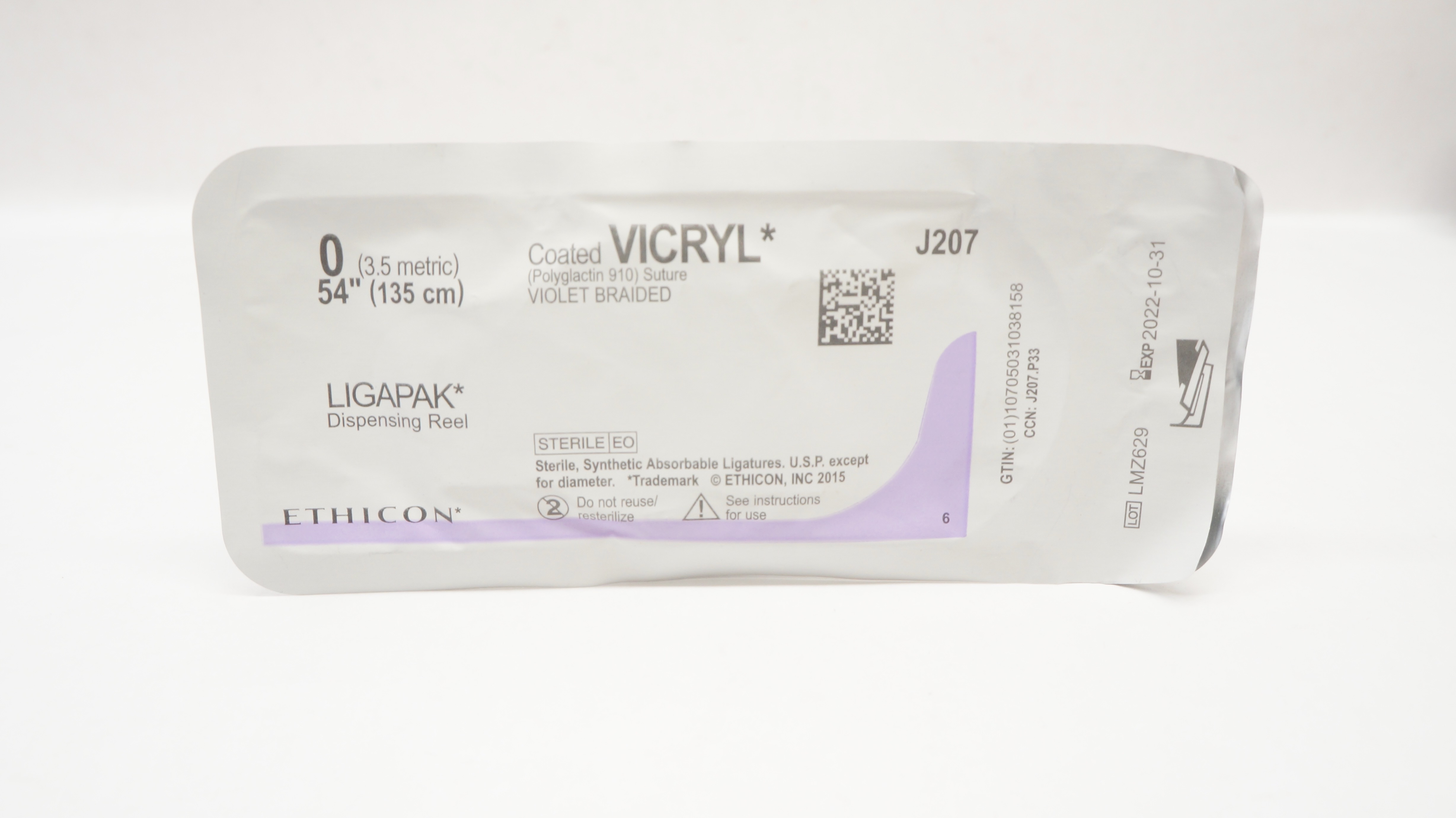 Ethicon J207 0 VICRYL LIGAPAK Dispensing Reel 54inch (x)