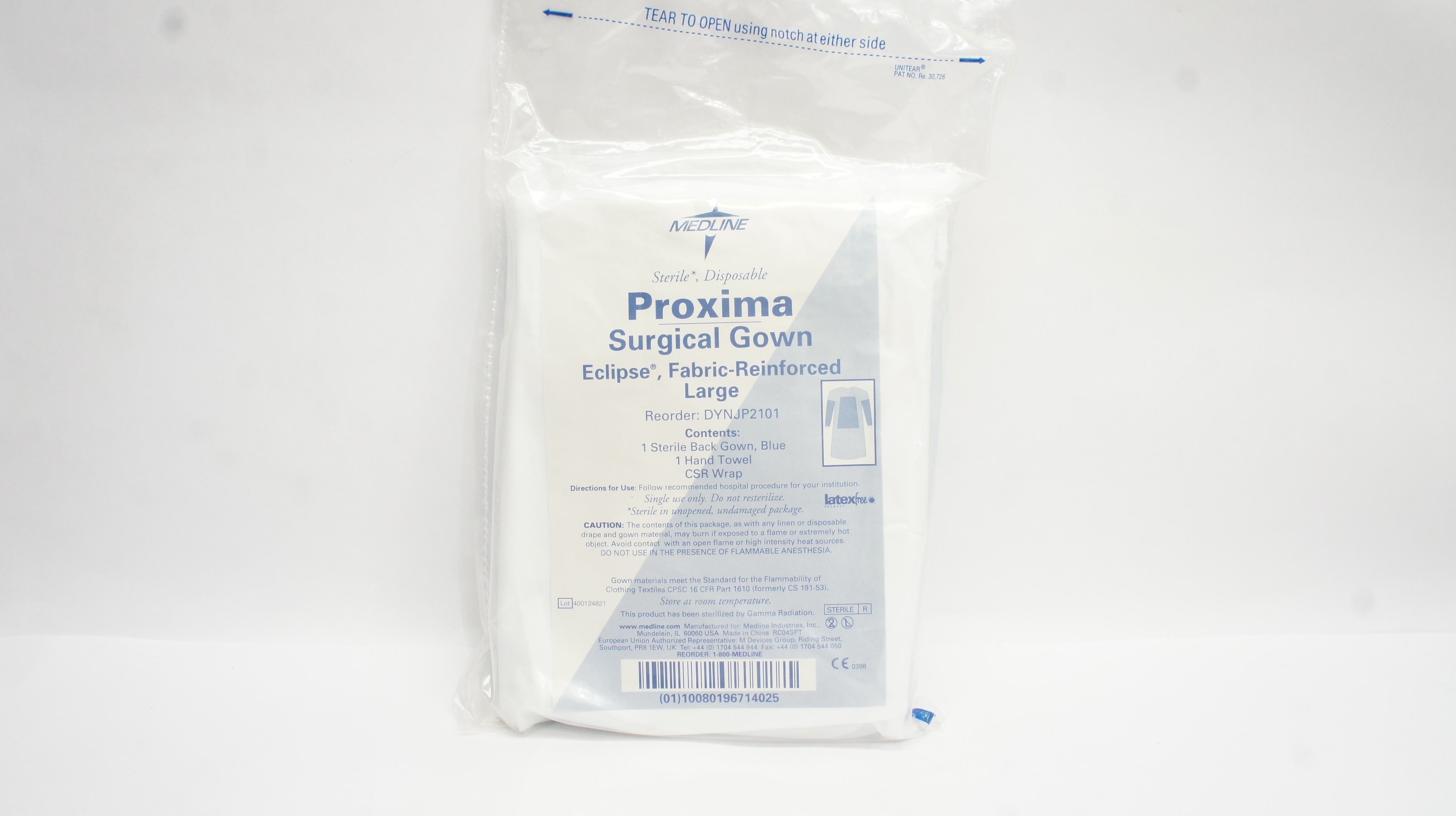 Medline DYNJP2101 Proxima Surgical Gown, Fabric-Reinforced Large