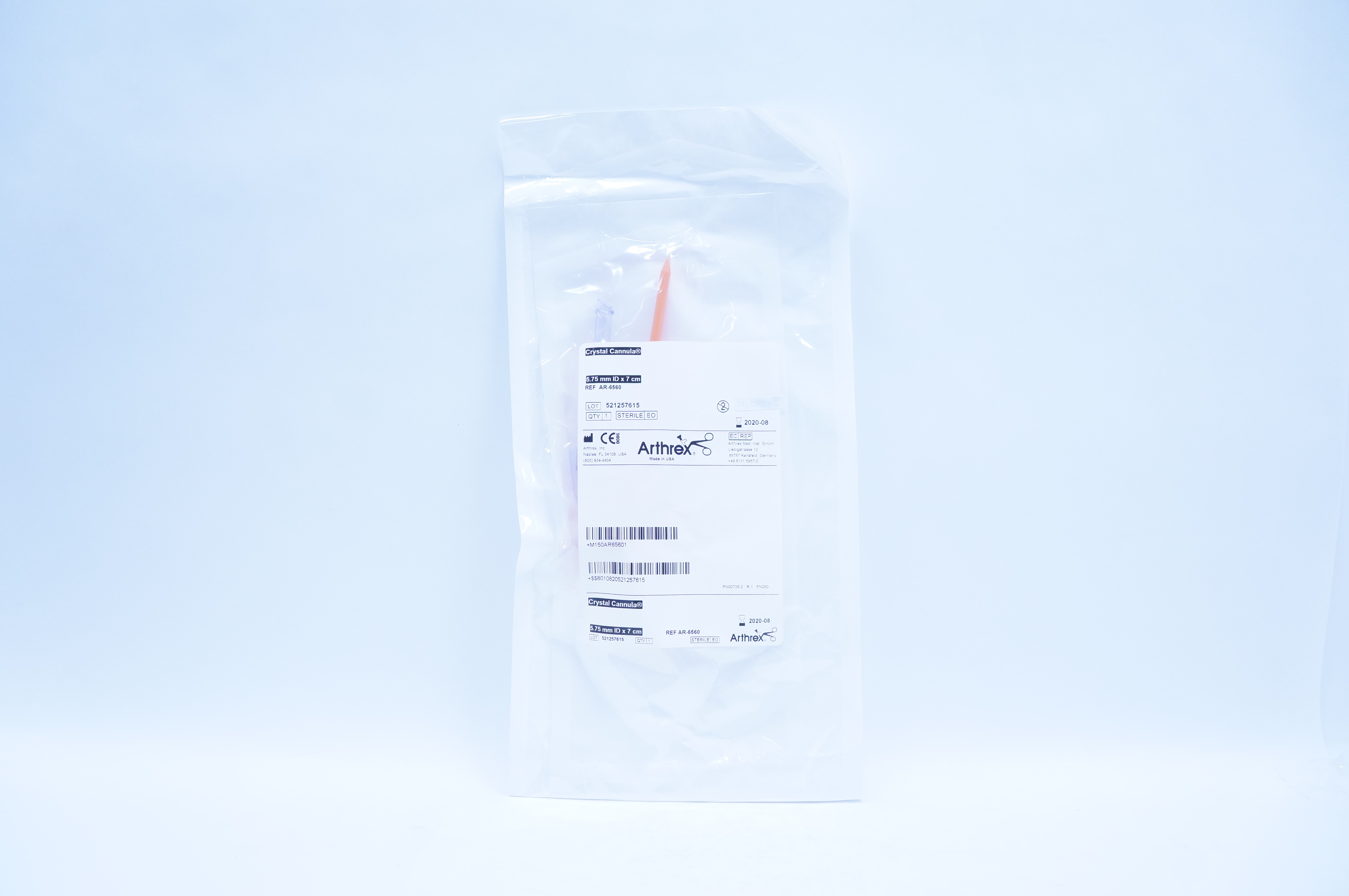 Arthrex AR-6560 Crystal Cannula 5.75mm ID x 7cm (x)