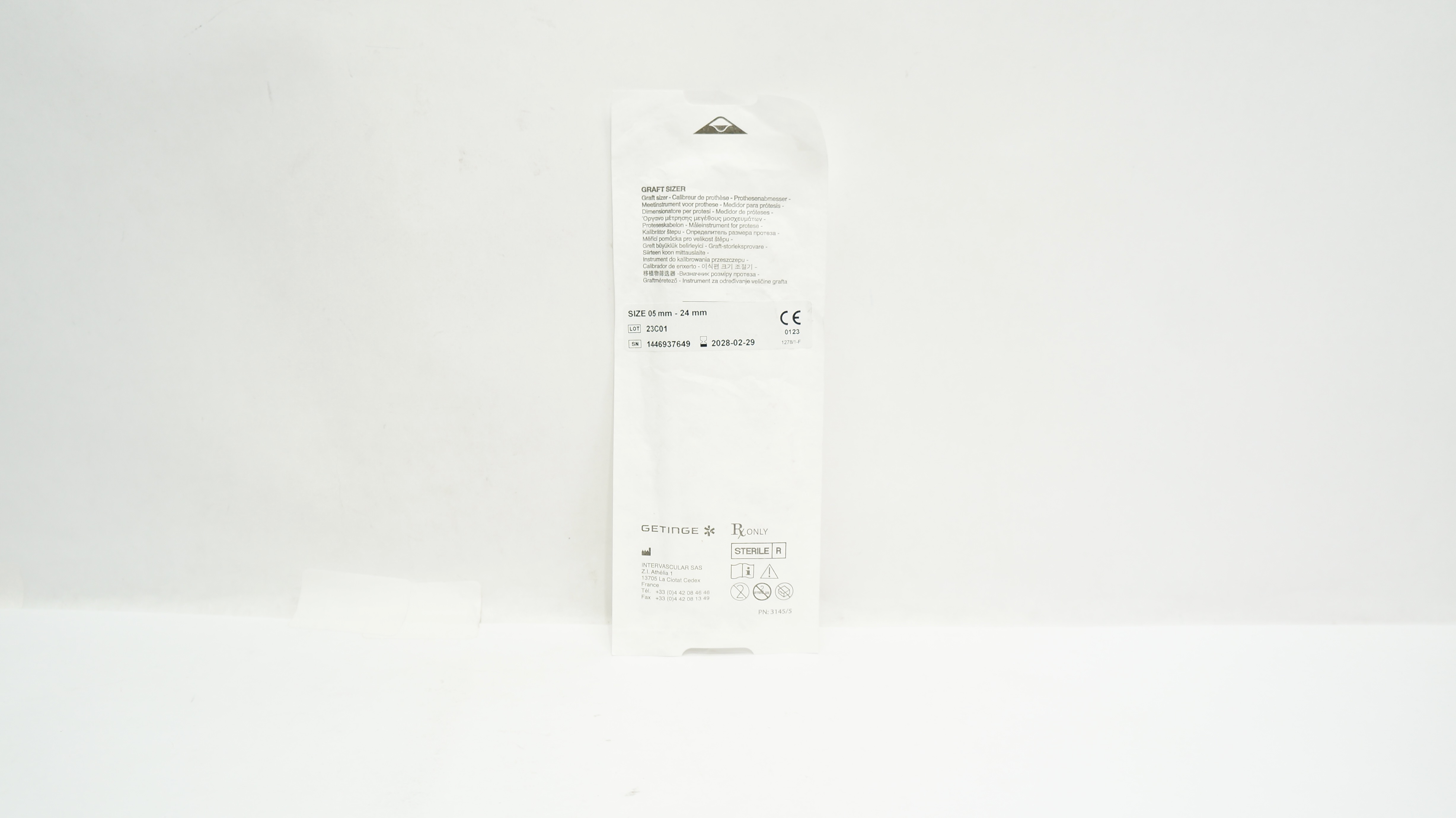 Intervascular 1367252917 3145/5 Getinge graft Sizer 05mm - 24mm