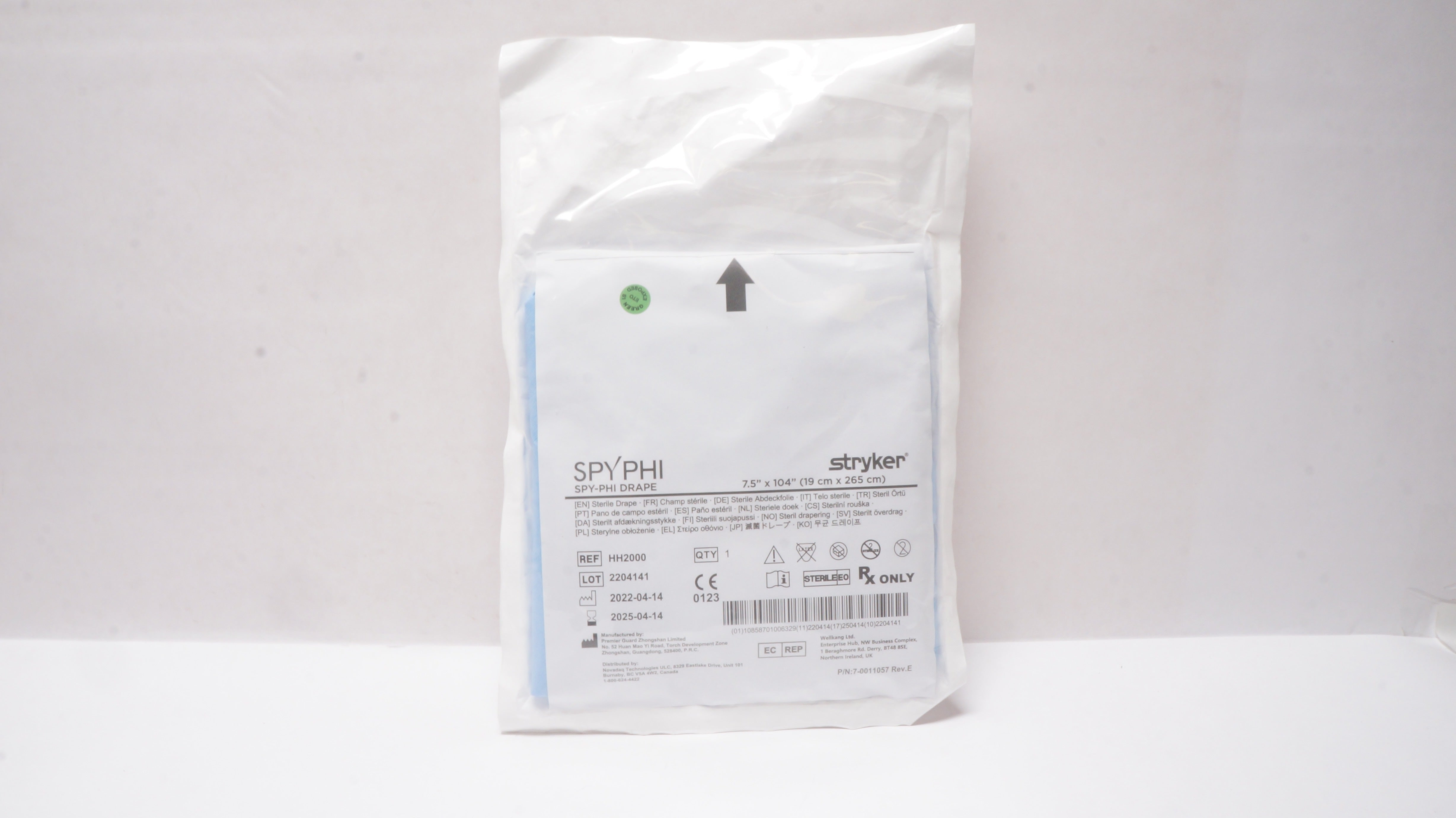 Stryker HH2000 SPY-PHI Sterile Drape 7.5inch x 104inch