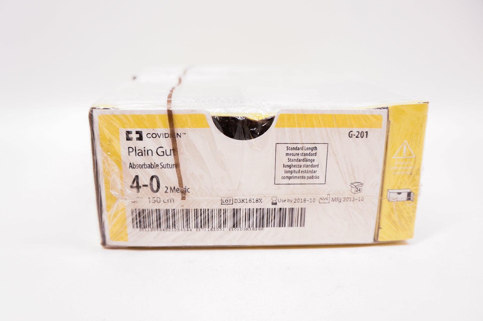 Covidien G-201 4-0 Plain Gut, Absorbable Stre, 60inch (x) - Box of 24