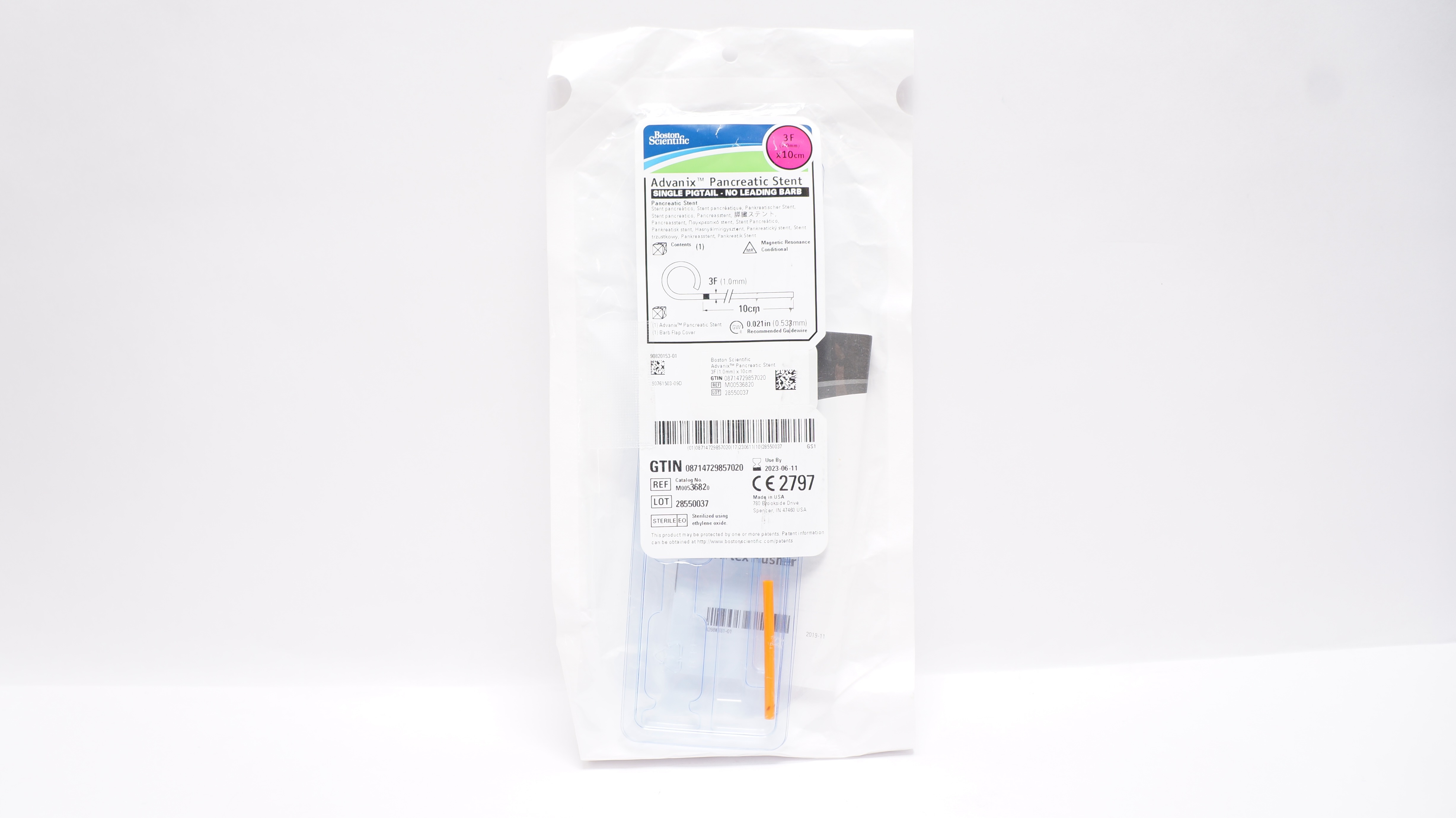 Boston Scientific 3682 Advanix Pancreatic Stnt. 3F x 10cm (x)